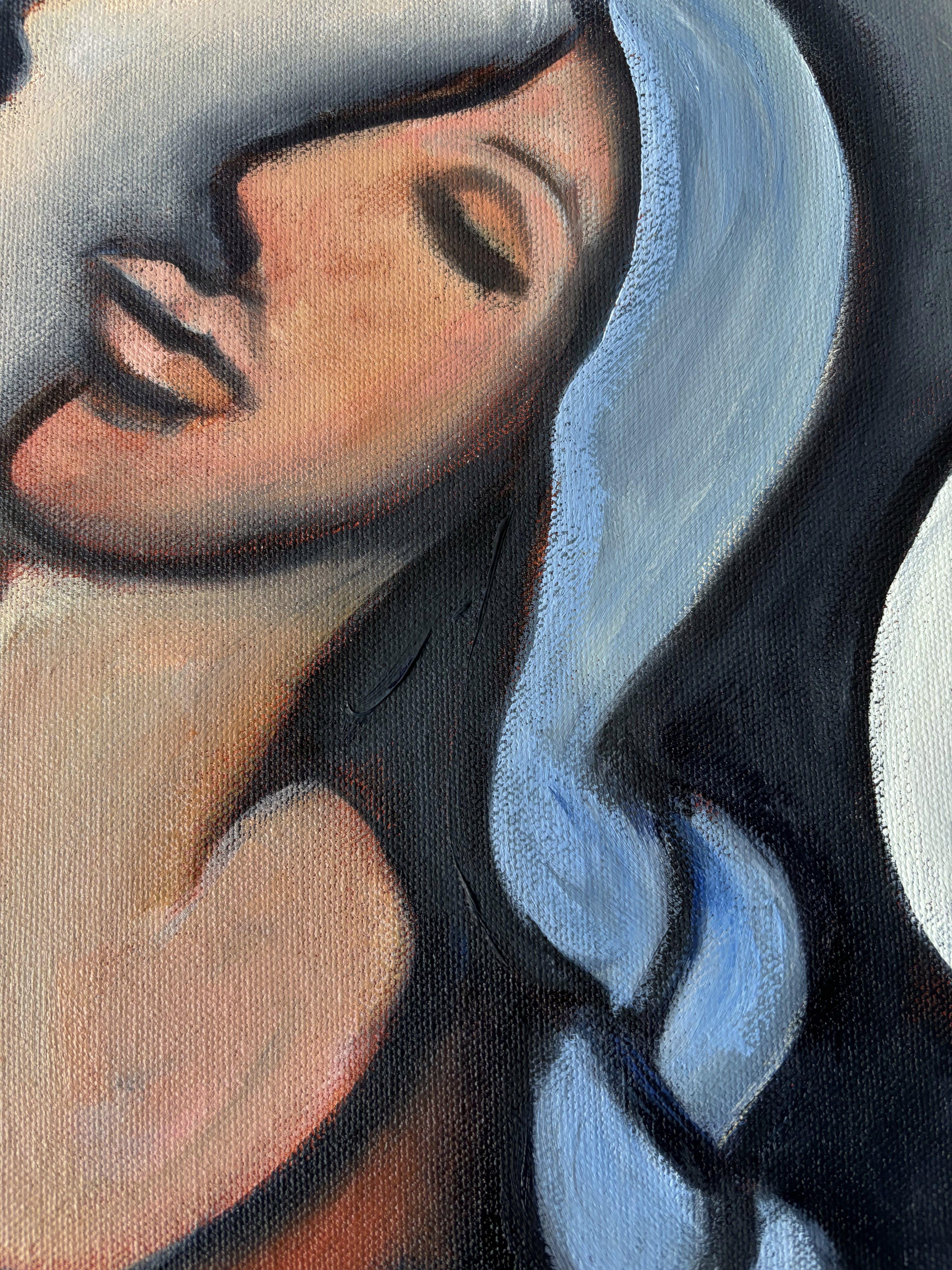 Une Femme avec une Tresse Bleue, Pittura, Olio su tela in vendita 1