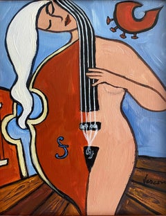 Violoncelle la Paix, Painting, Acrylic on MDF Panel