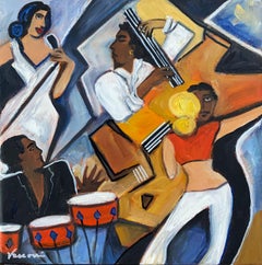 Pantalones blancos, Bongos rojos 2, Pintura, Óleo sobre lienzo