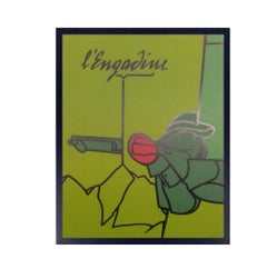 Valerio Adami Farbe Lithographien 16,5 "H x 12,5 "W Mid Century Modern Abstrakte Kunst