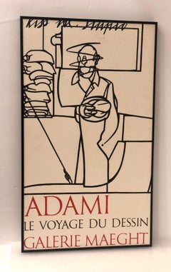 Framed Poster "Le Voyage du Desiin" von Valerio Adami, Galerie Maeght