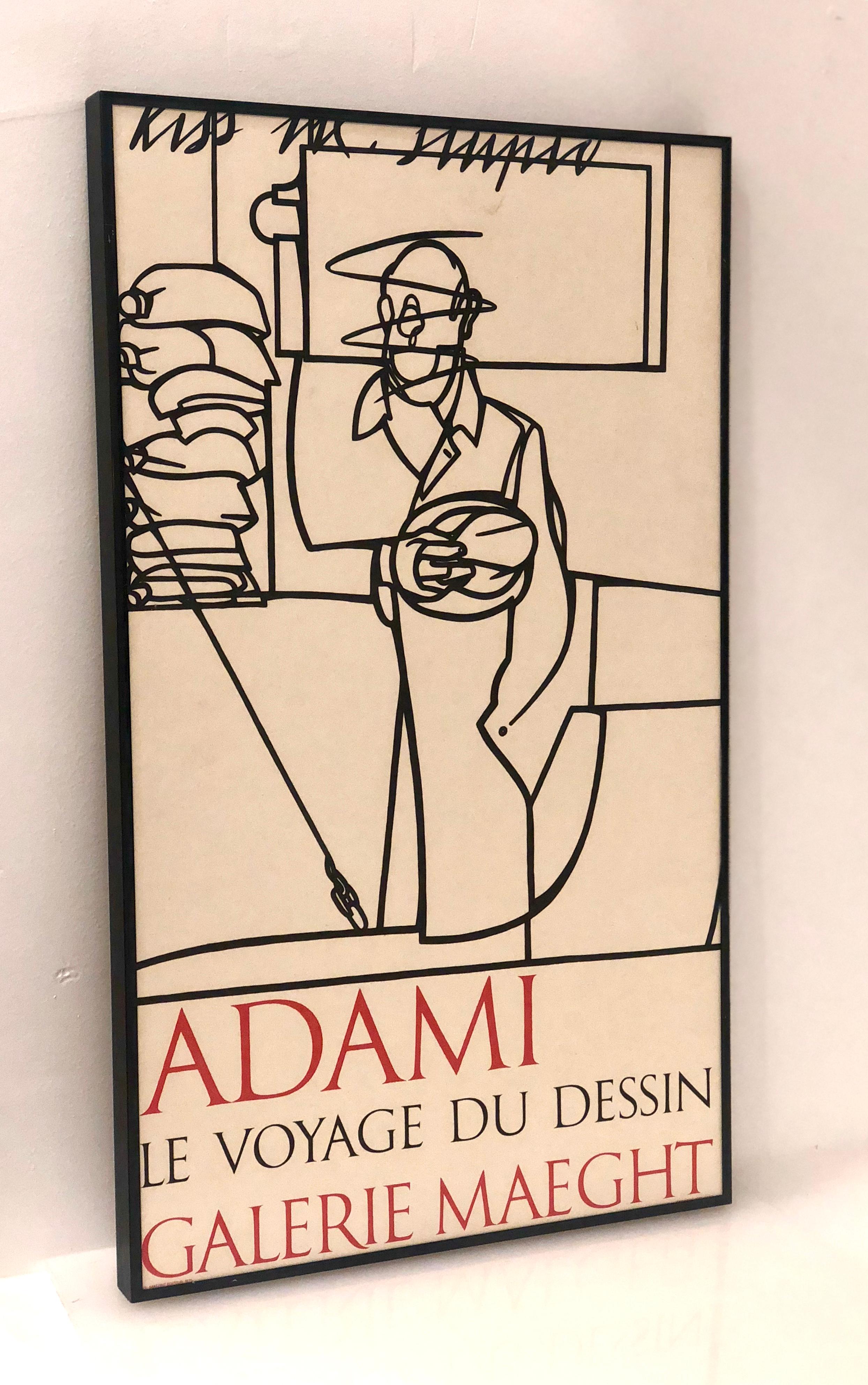 Post-Modern Valerio Adami Framed Poster Le Voyage du Desiin Galerie Maeght