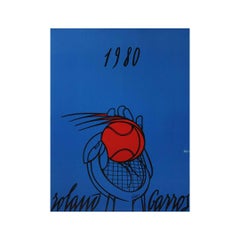 1980 original poster Valerio Adami – Roland Garros tennis Paris