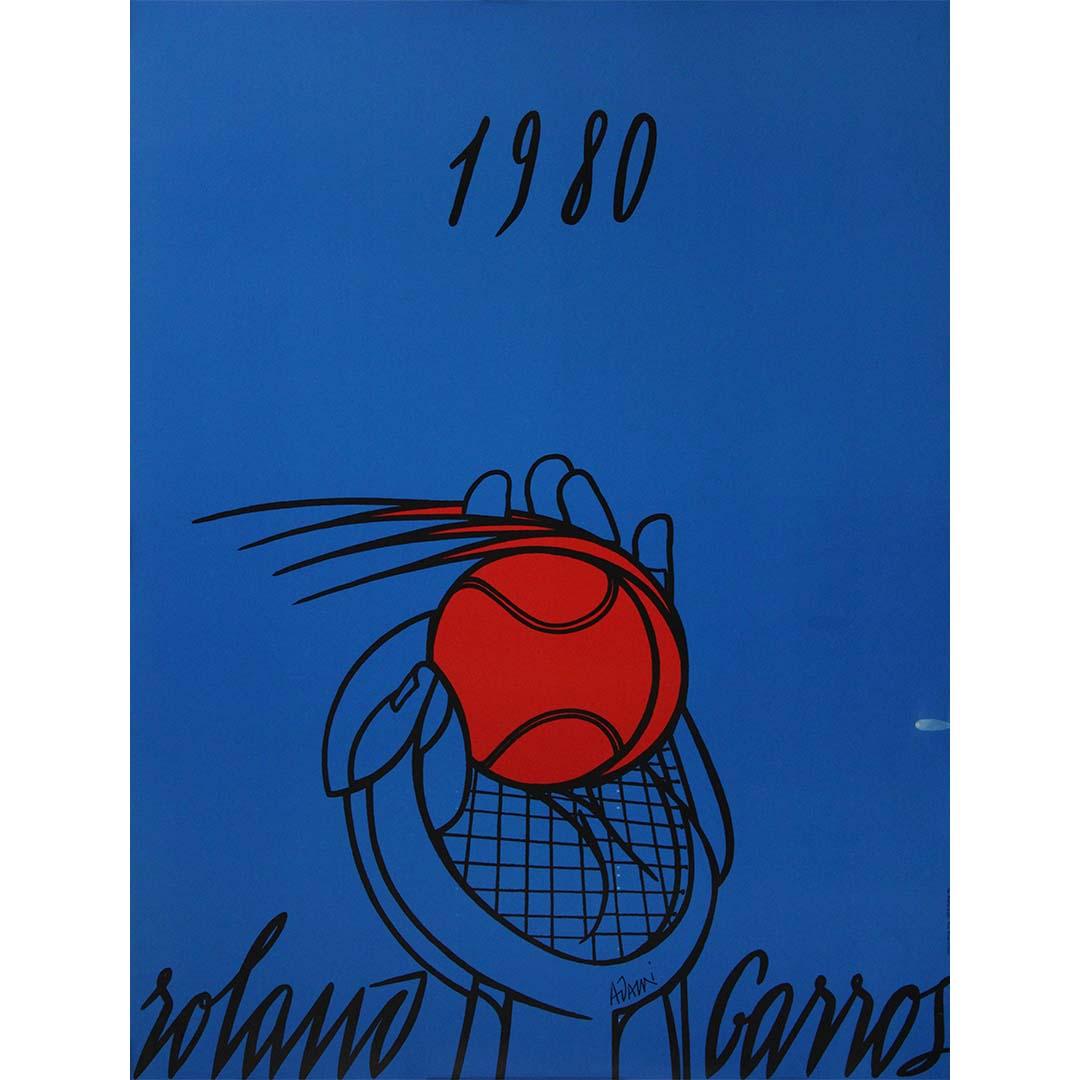 1980 original poster Valerio Adami – Roland Garros tennis Paris