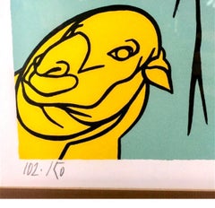 Italian Post Modern Pop Art Lithograph Silkscreen Valerio Adami Galerie Maeght