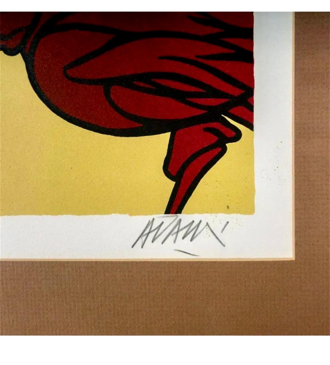 Lithographie italienne post-moderne Pop Art sérigraphiée Valerio Adami Galerie Maeght en vente 2