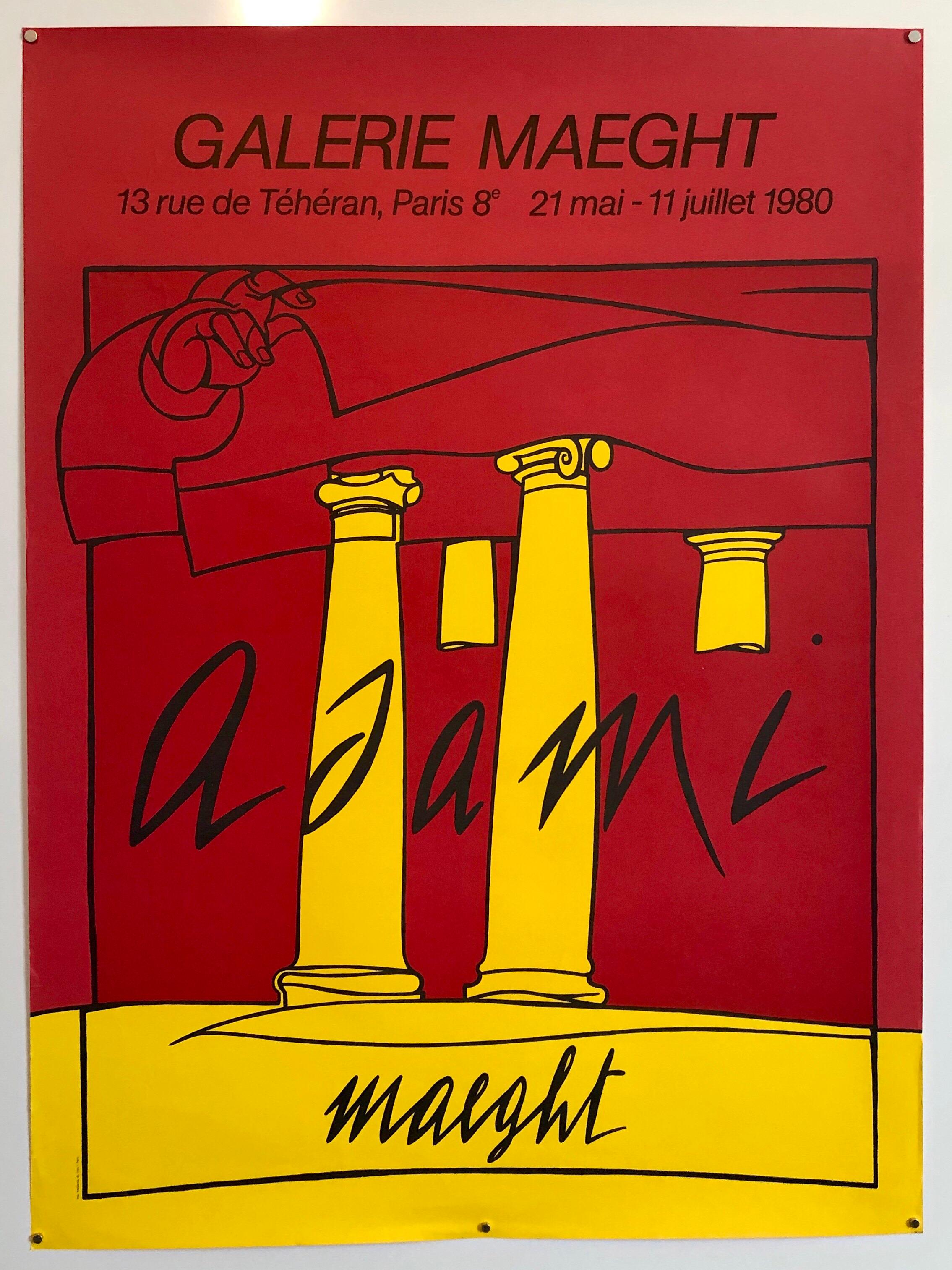 Italian Post Modern Pop Art Lithograph Vintage Poster Memphis Galerie Maeght 1