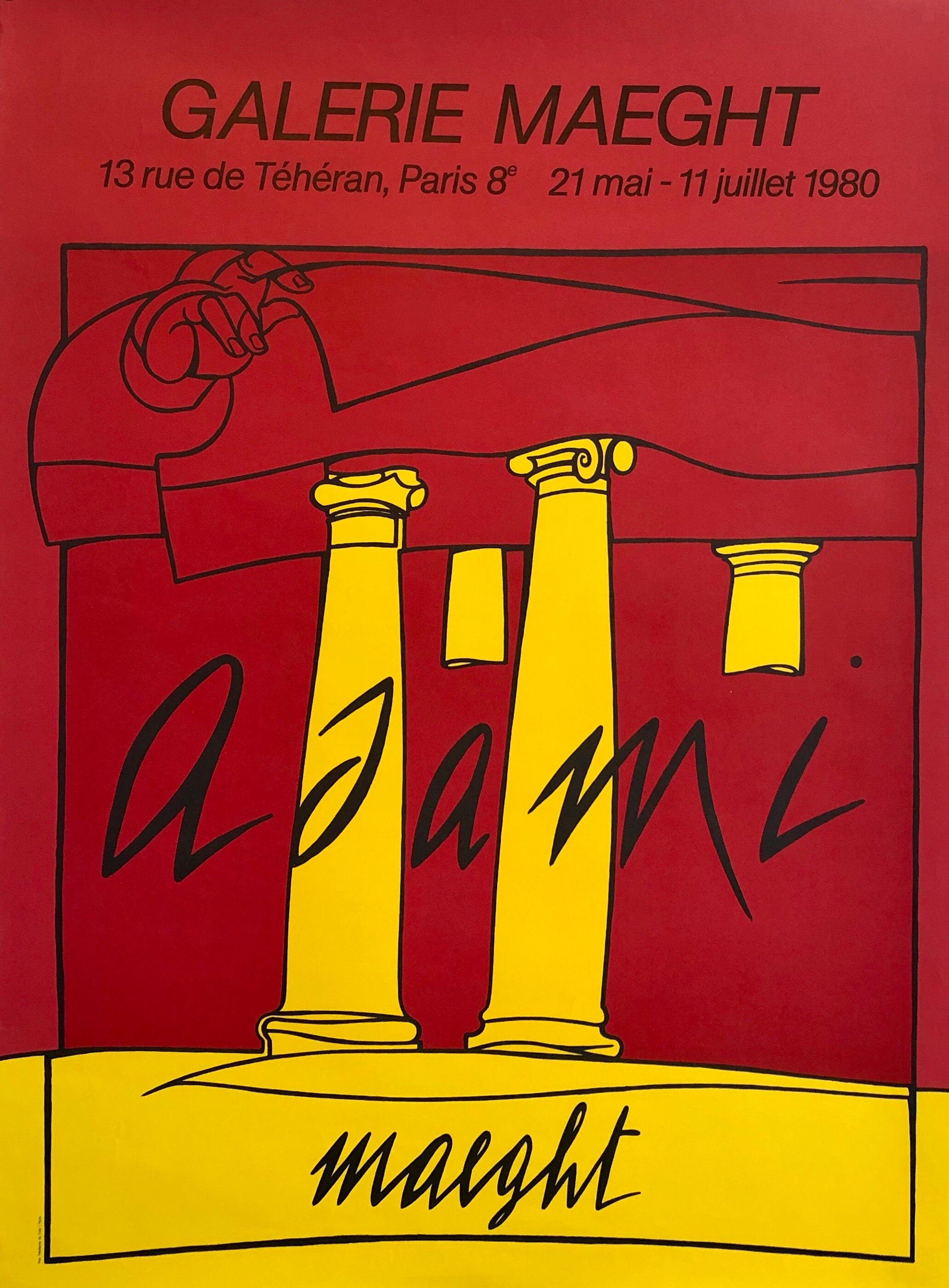 Lithographie pop art post-moderne italienne Affiche vintage Memphis Galerie Maeght