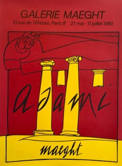 Cartel Vintage Italiano Post Moderno Pop Art Litografía Memphis Galerie Maeght