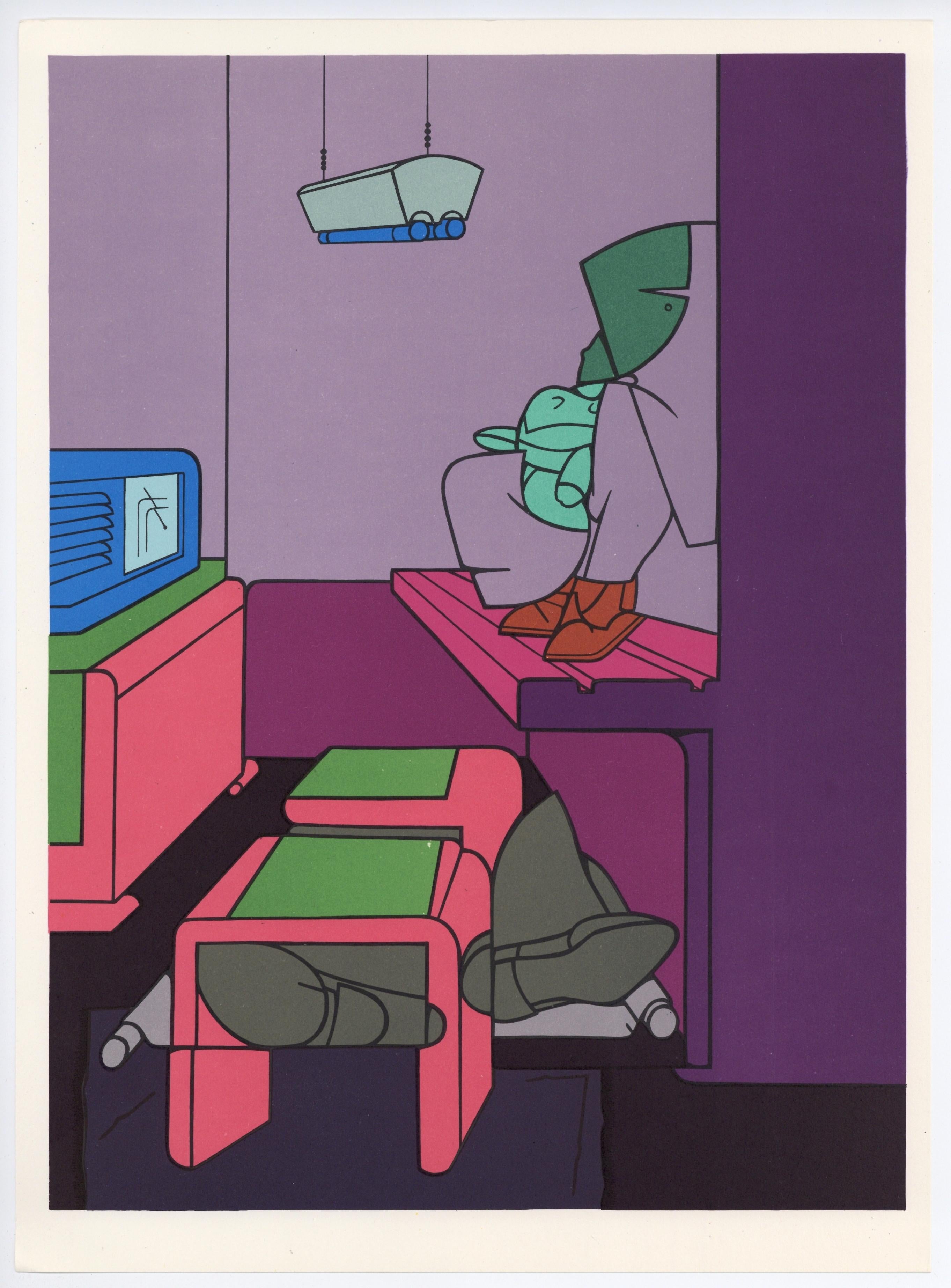 Valerio Adami Figurative Print - original lithograph