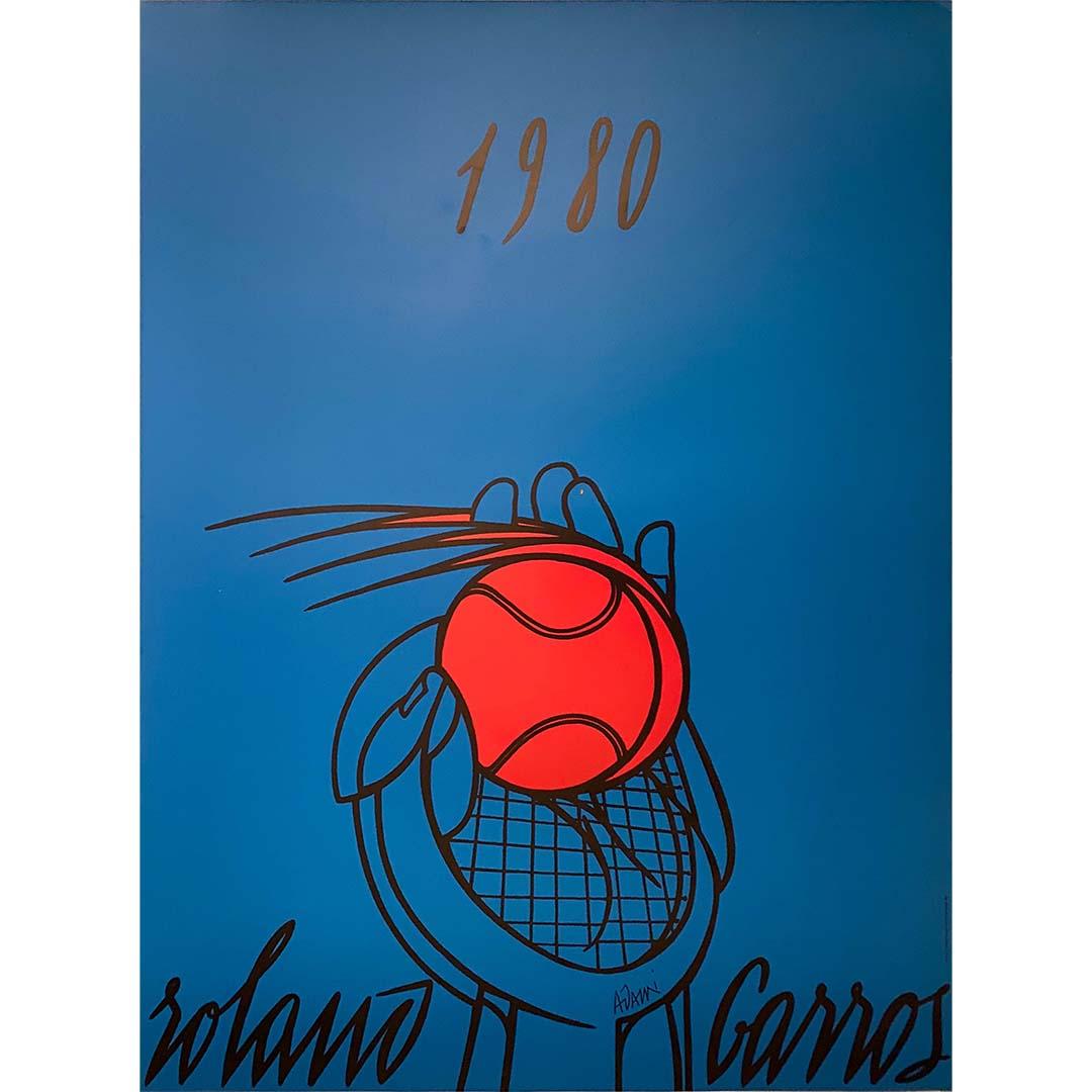 Très belle affiche pour promouvoir les Internationaux de France de tennis de 1980 (Tournoi de Roland Garros) aujourd'hui appelés Roland Garros, qui sont l'un des quatre tournois du Grand Chelem. Depuis 1980, la F.F.T (Fédération Française de