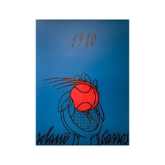 Original poster by Adami to promote the French Tennis Open of 1980 Roland Garros