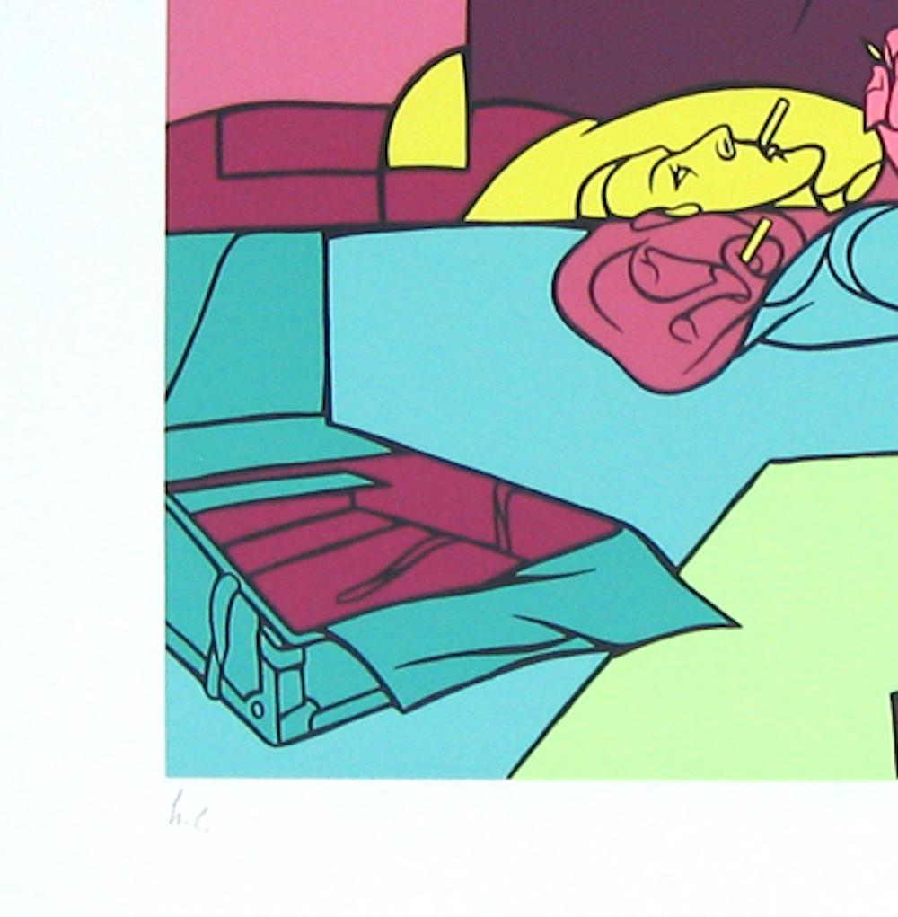 Untitled is an original artwork realized by Valerio Adami during the 1990s.

Serigraph on paper. Hand-signed and numbered on the lower margin. Edition H.C. (out of commerce).

Dimensions: cm 70 x 100. In very good conditions.

Colorful composition