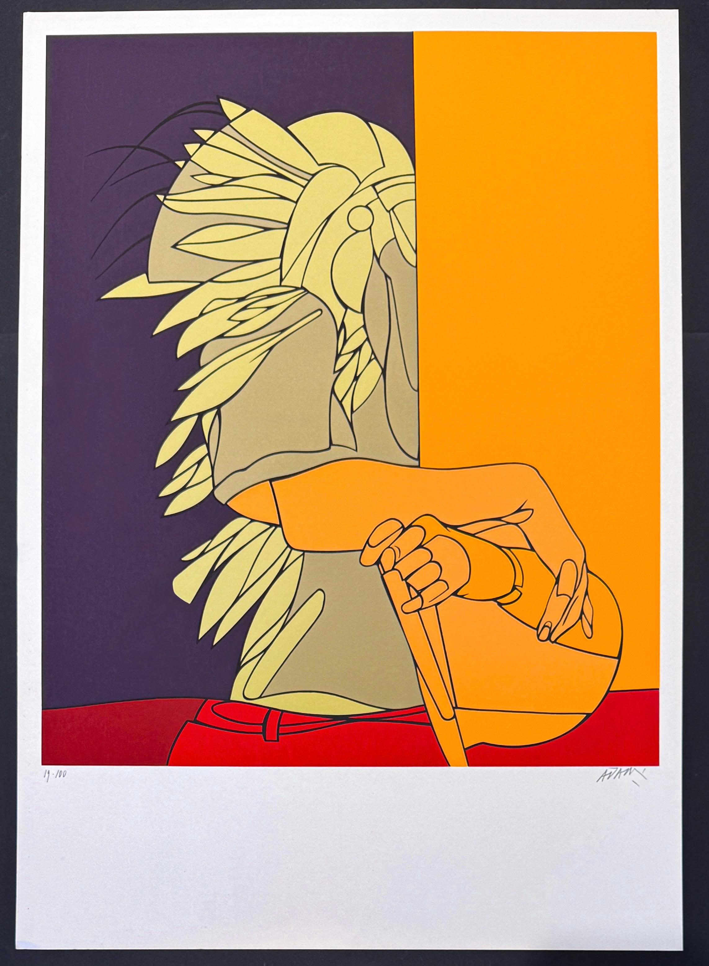 Valerio Adami (1935) - Apollon - Silkscreen printing on paper - 1978 For Sale 1
