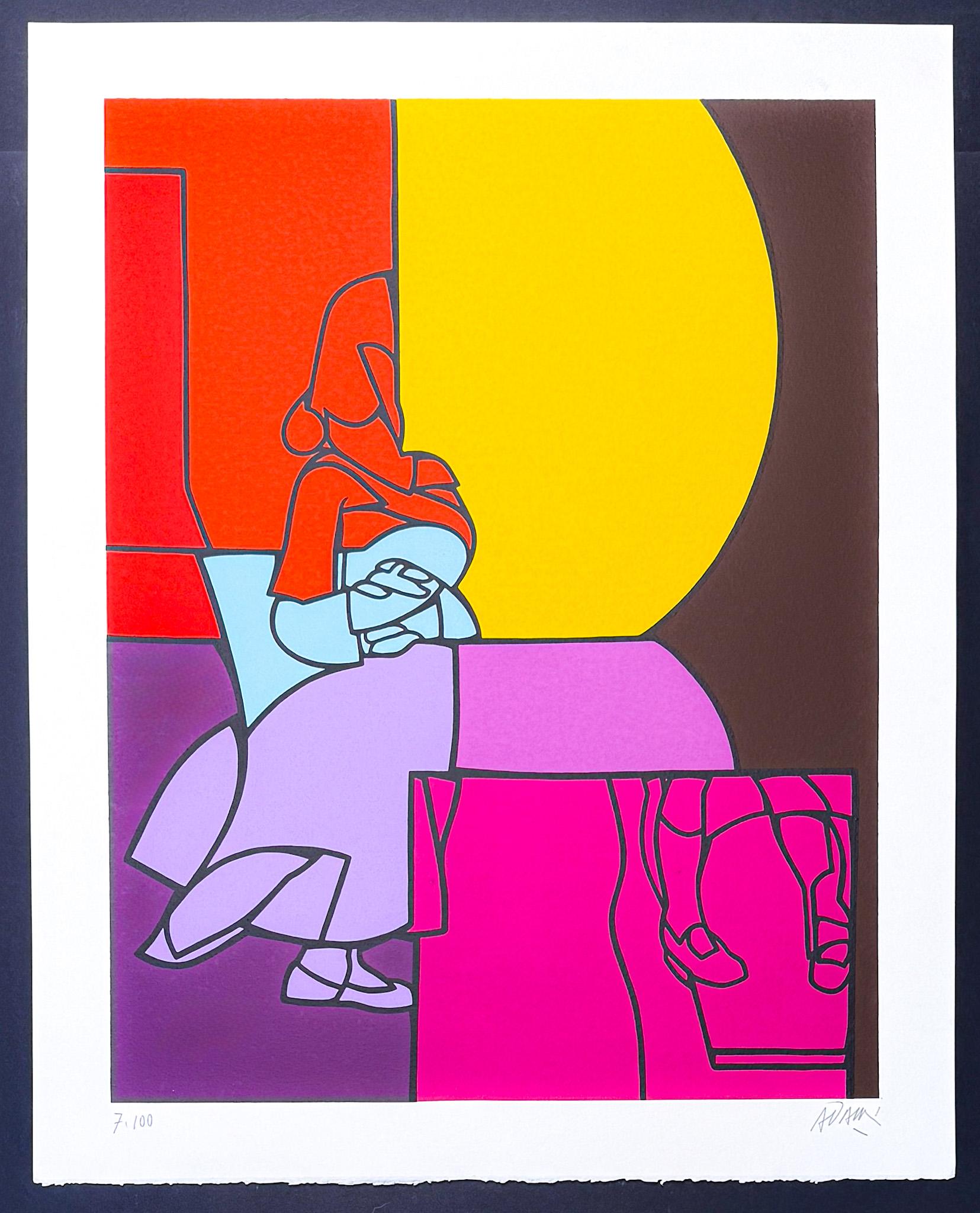 Valerio Adami (1935) - Untitled - Silkscreen printing on paper - 1975 For Sale 1