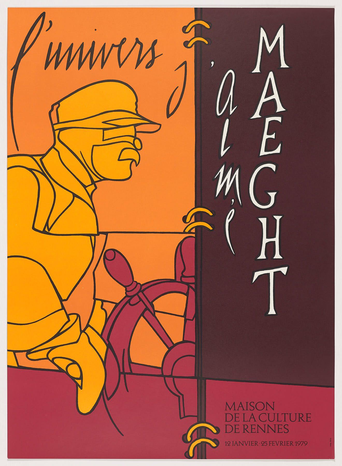 Valerio Adami Artista Italiano 1979 Poster originale litografico