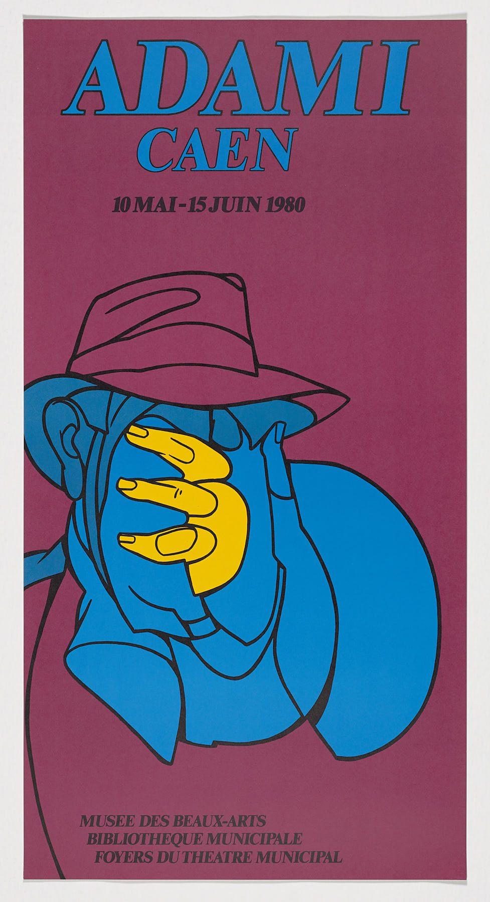 Valerio Adami Artista Italiano 1980 Poster originale litografico