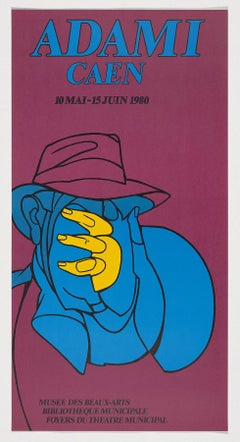 Vintage Valerio Adami Italian Artist 1980 Original Poster lithograph