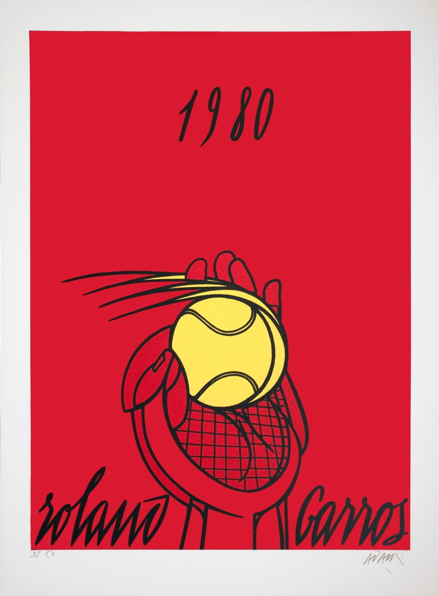 Signed and Numbered out of 50 in pencil by Adami.
The Roland Garros French Open tournament has recruited notable artists since 1981 - when Eduardo Arroyo created  series of pictures that remains the favorite for many. These posters have not only