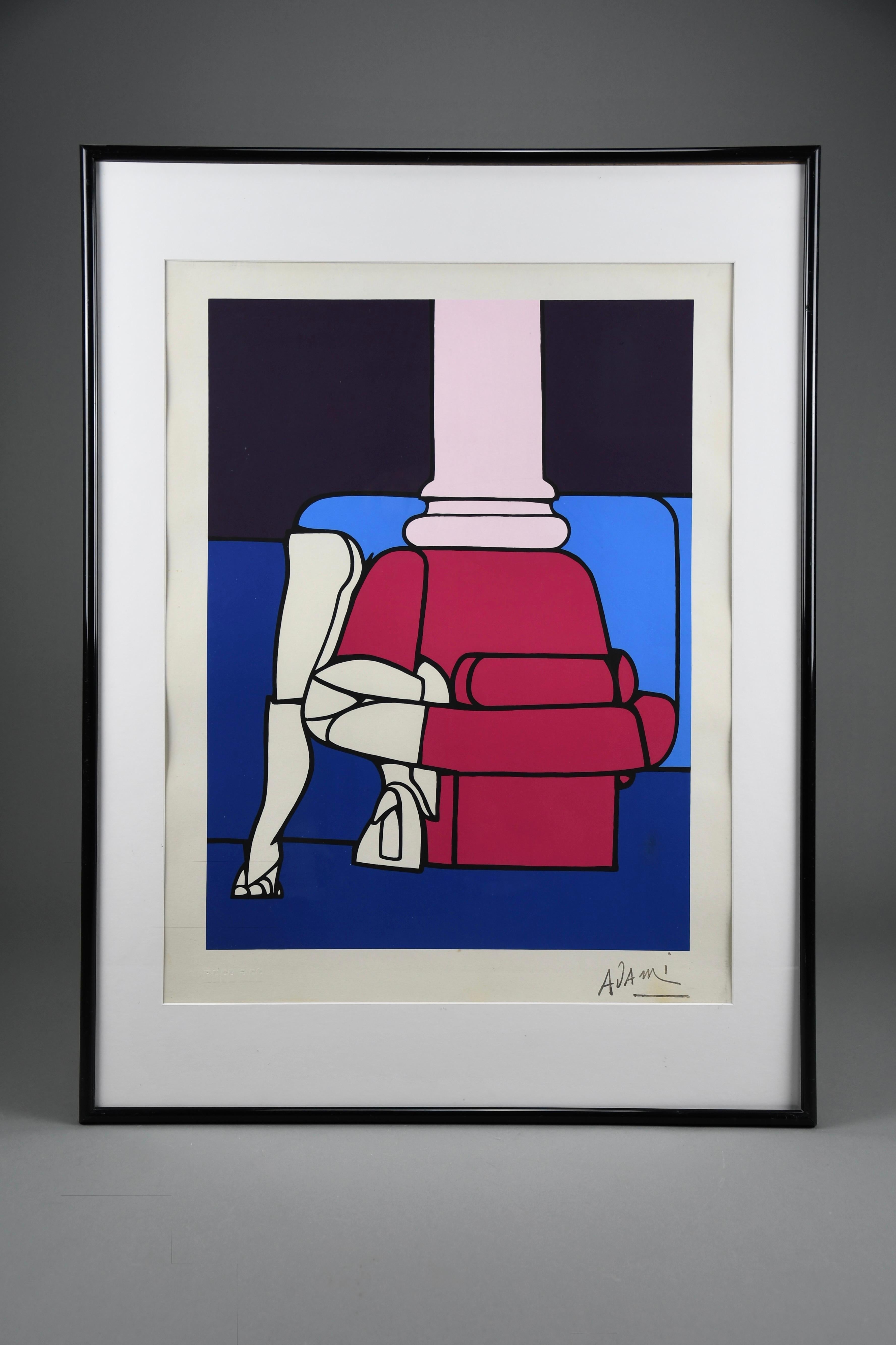 Valerio Adami signed lithograph 50 × 65 cm (19.7 × 25.6 in) In Good Condition For Sale In Weesp, NL