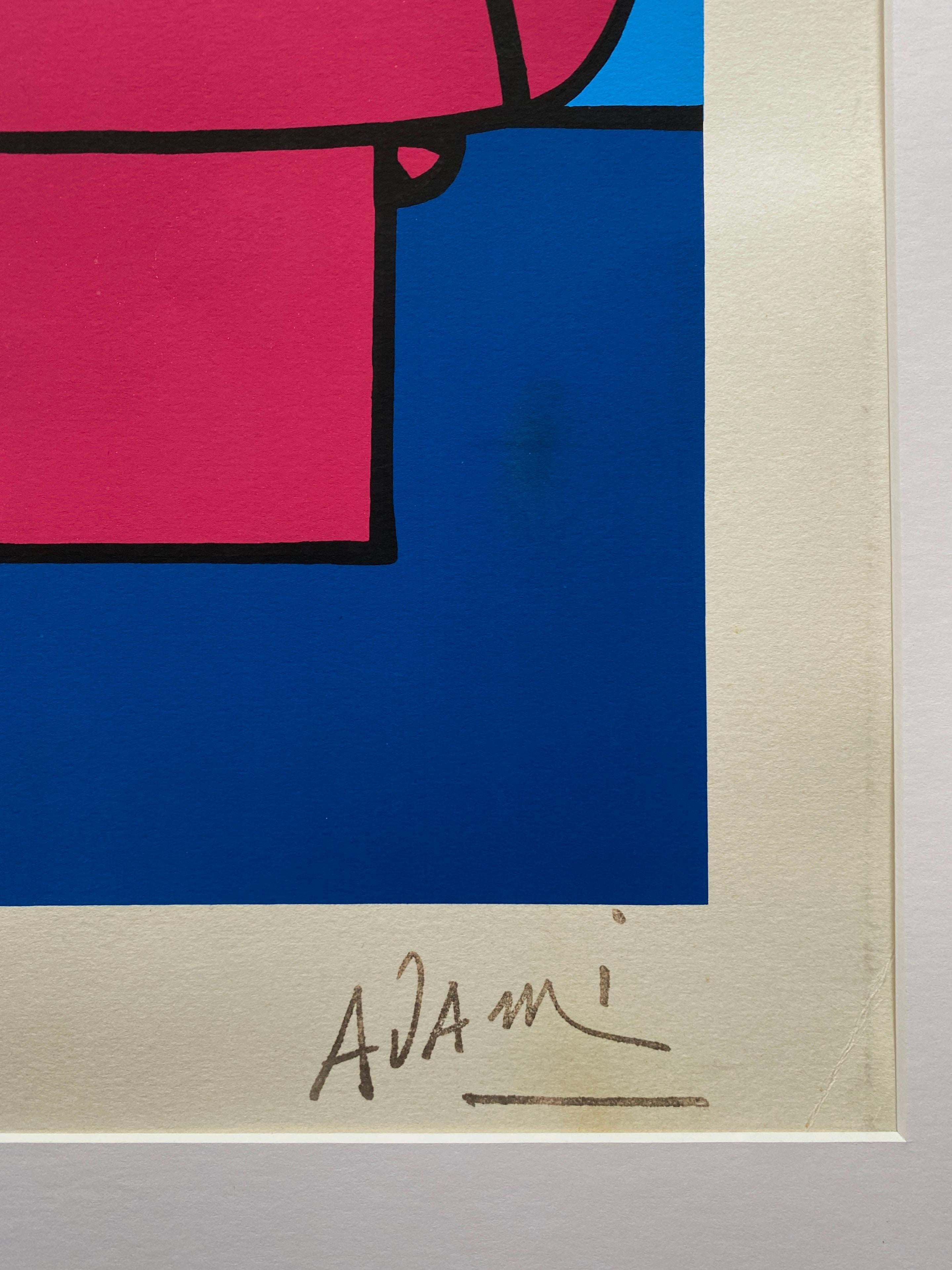 Late 20th Century Valerio Adami signed lithograph 50 × 65 cm (19.7 × 25.6 in) For Sale