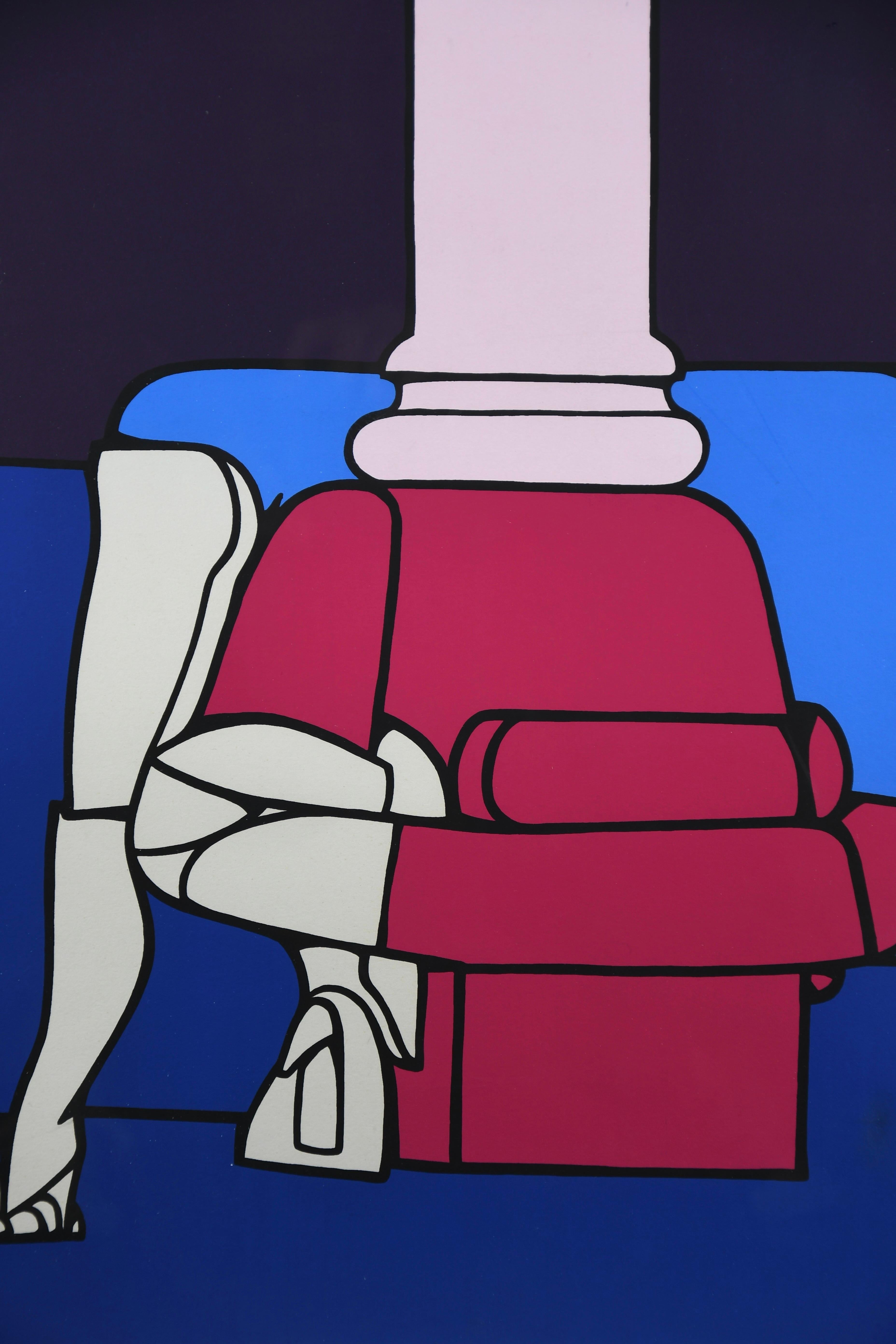 Paper Valerio Adami signed lithograph 50 × 65 cm (19.7 × 25.6 in) For Sale