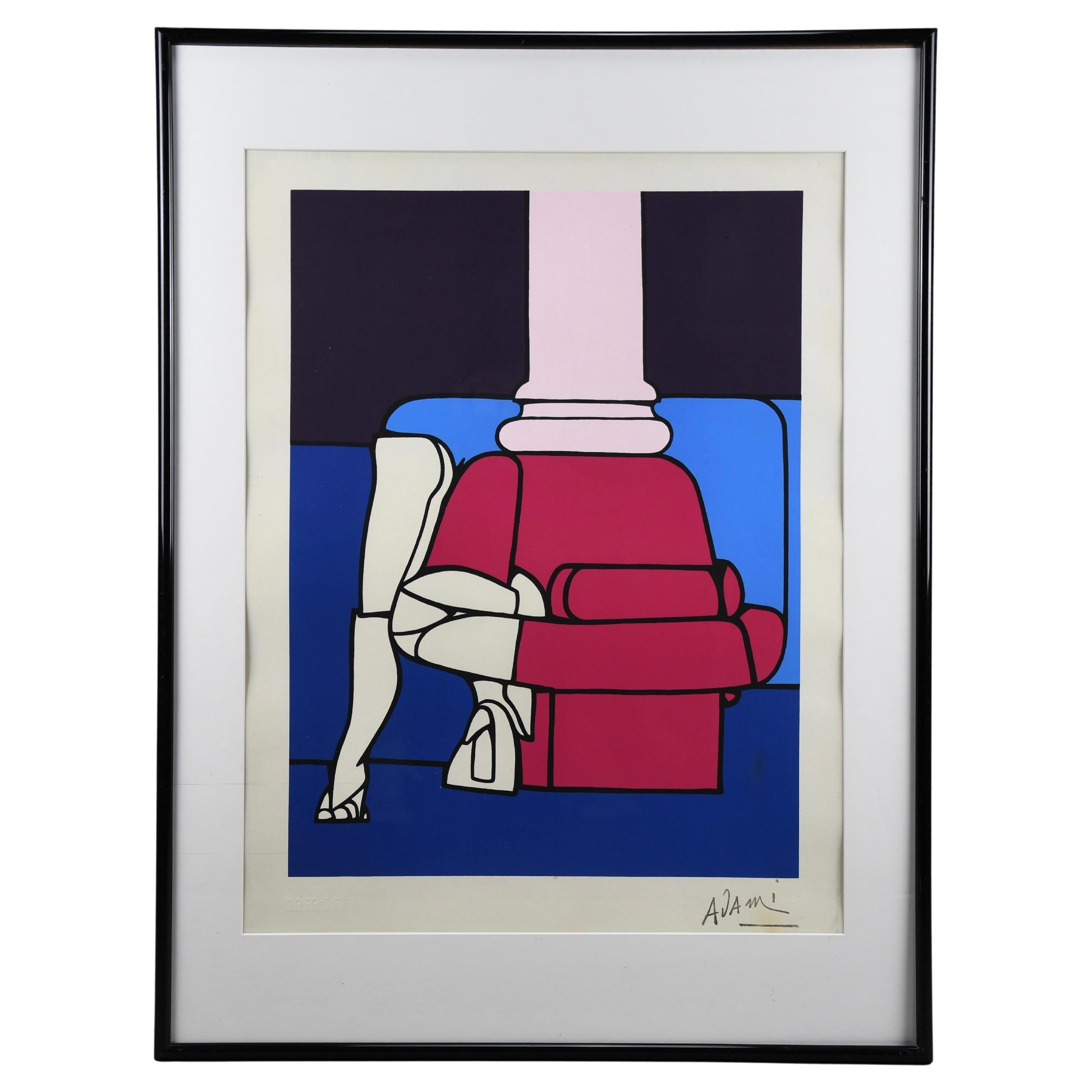 Valerio Adami signed lithograph 50 × 65 cm (19.7 × 25.6 in) For Sale
