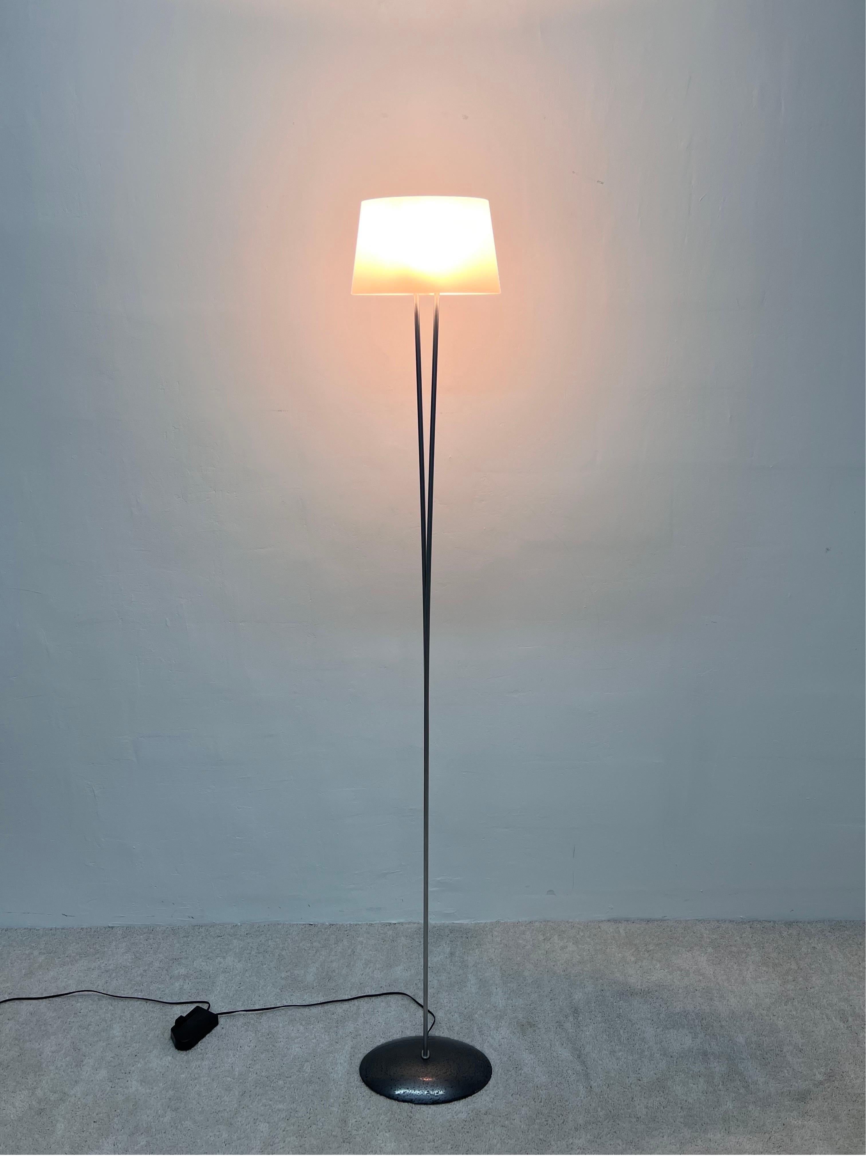 Modern Valerio Bottin Vitt Terra Series White Murano and Steel Floor Lamp for Foscarini For Sale