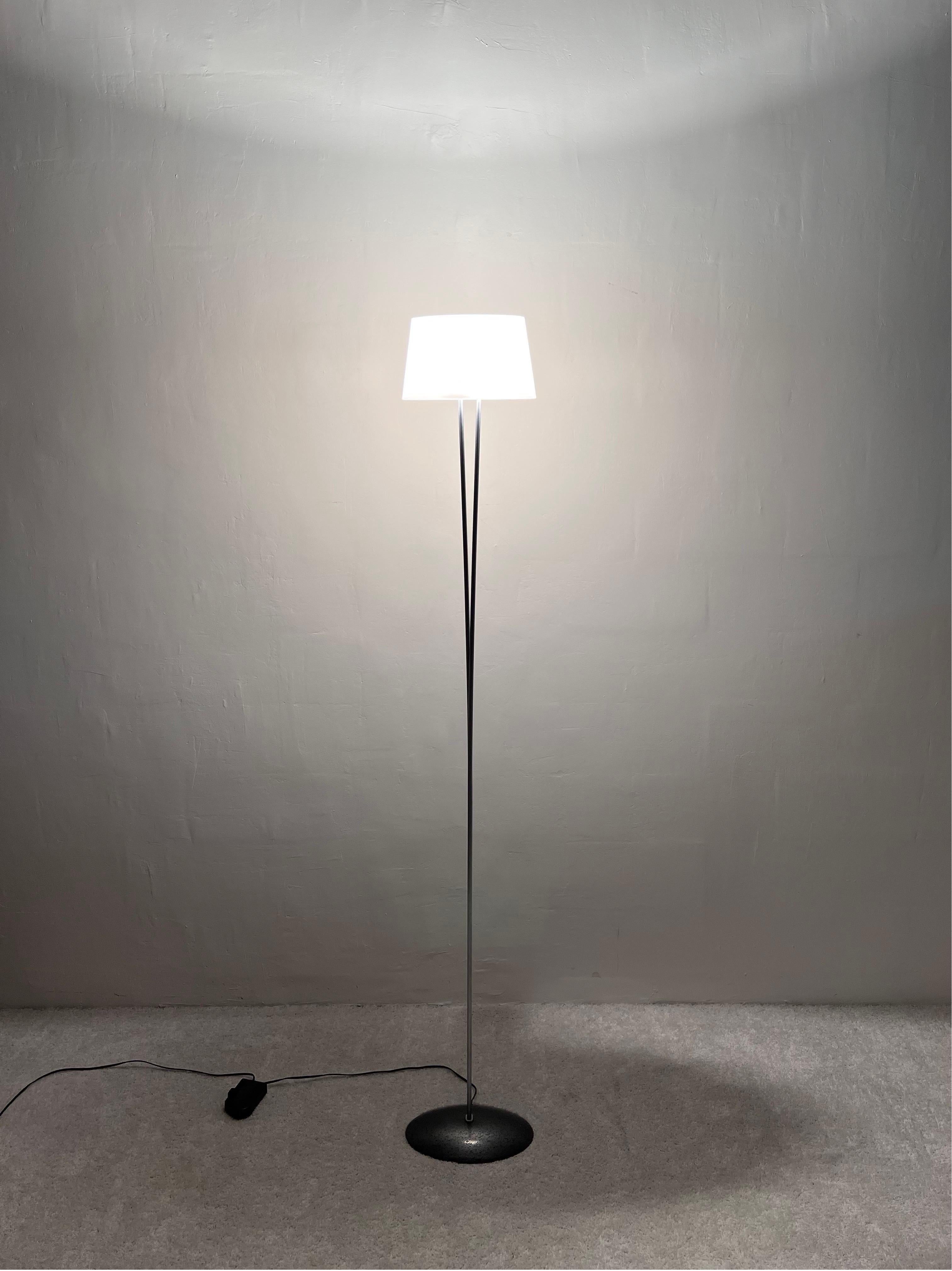 Valerio Bottin Vitt Terra Series White Murano and Steel Floor Lamp for Foscarini For Sale 1