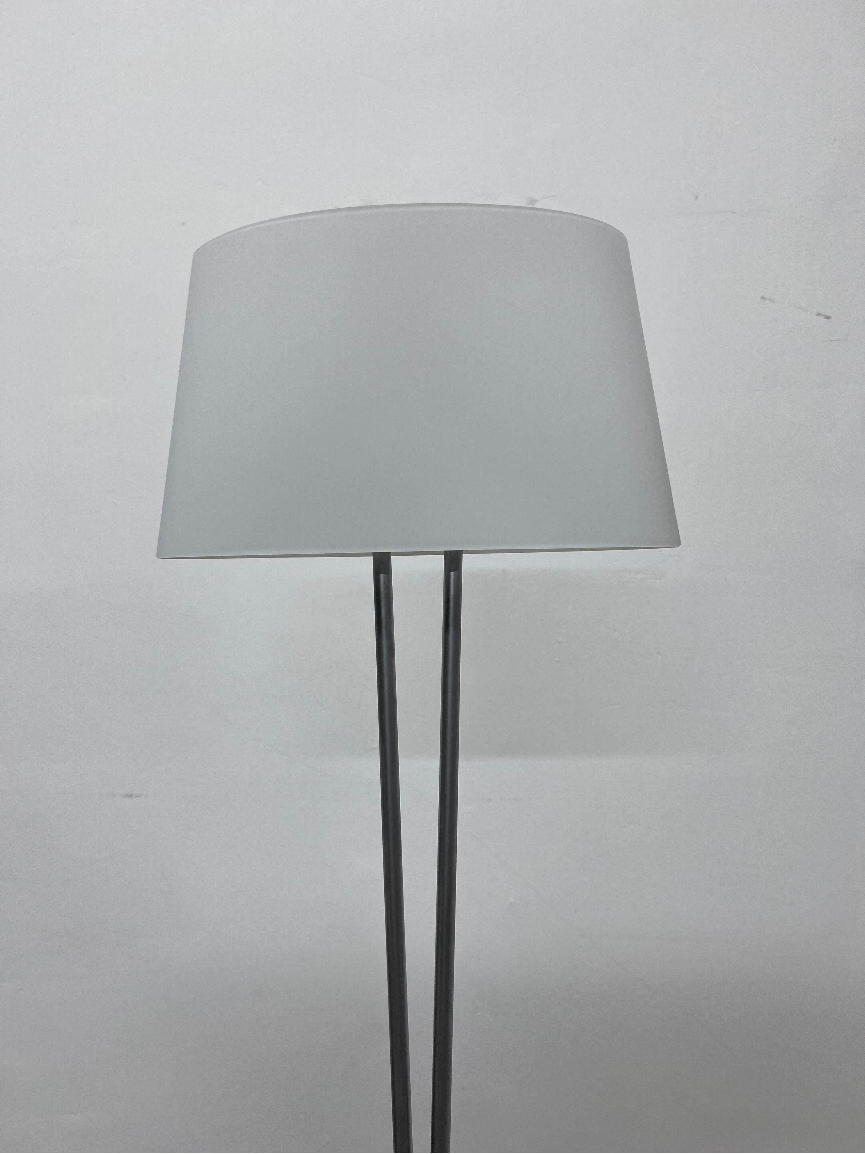 Valerio Bottin Vitt Terra Series White Murano and Steel Floor Lamp for Foscarini For Sale 2