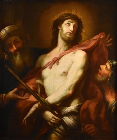 Ecce Homo Castello Siglo XVII Pintura Óleo sobre lienzo Viejo maestro escuela genovesa