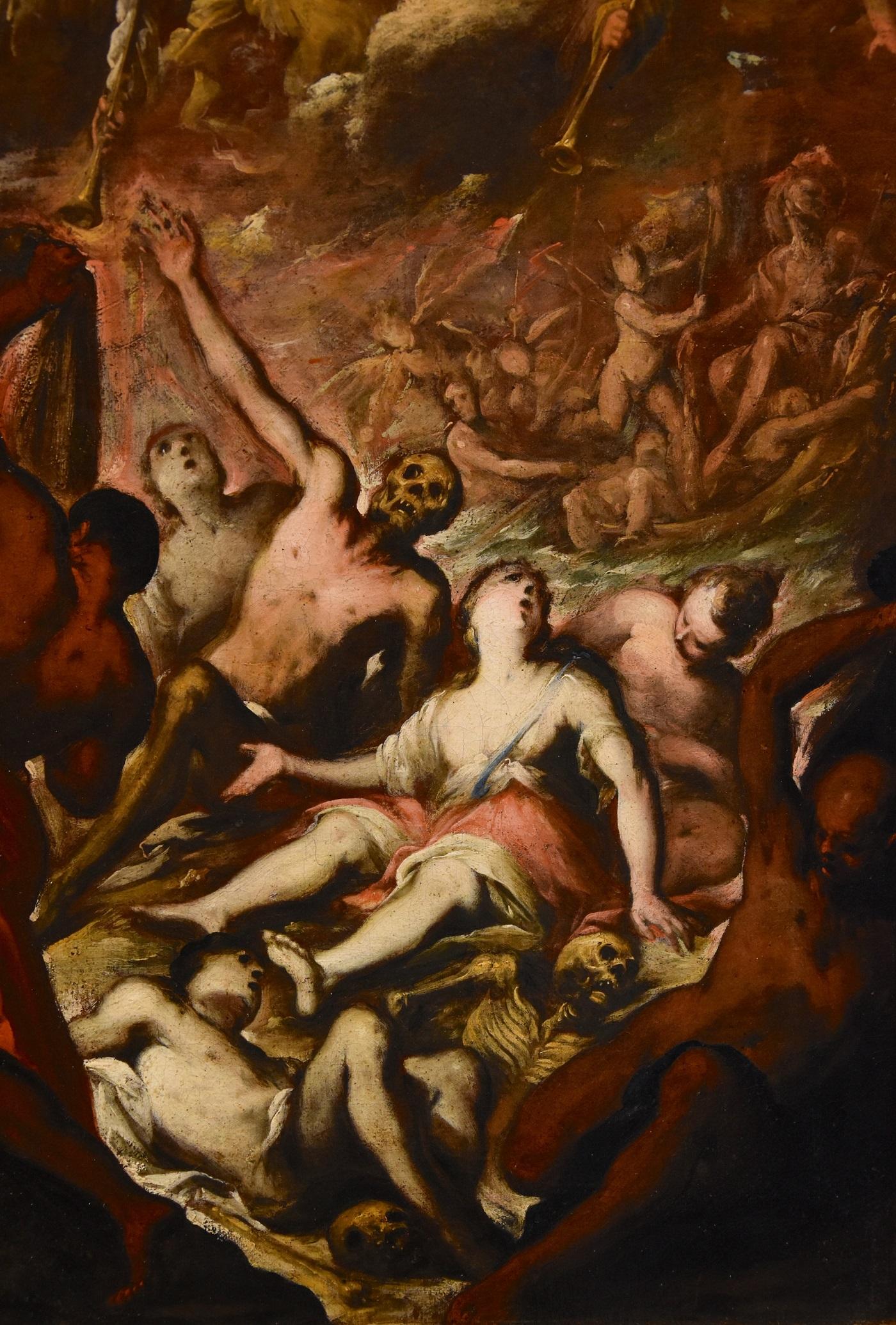 Last Judgement Resurrection Castello Paint Oil on canvas Old master 17th Century 7