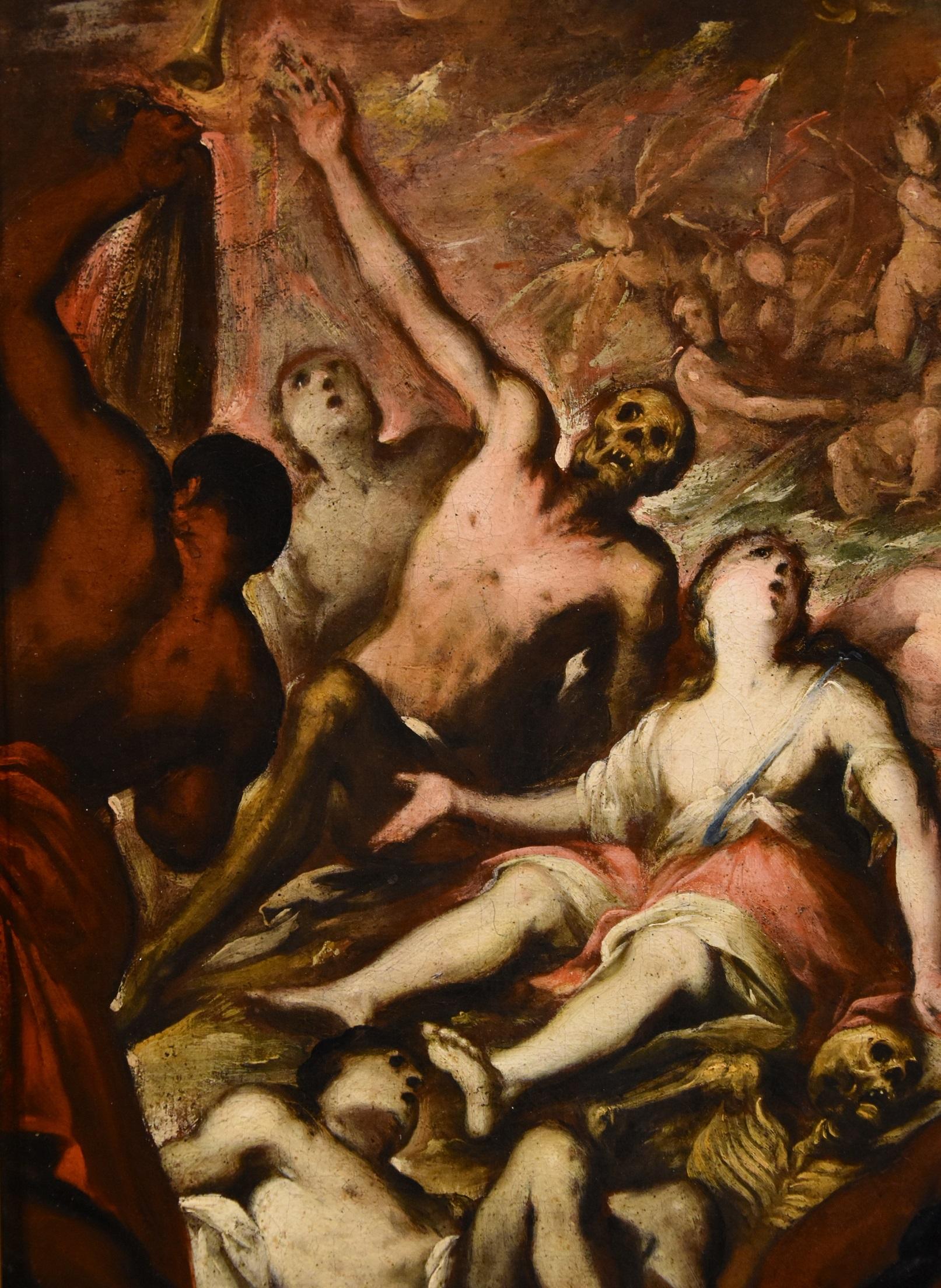 Last Judgement Resurrection Castello Paint Oil on canvas Old master 17th Century 8