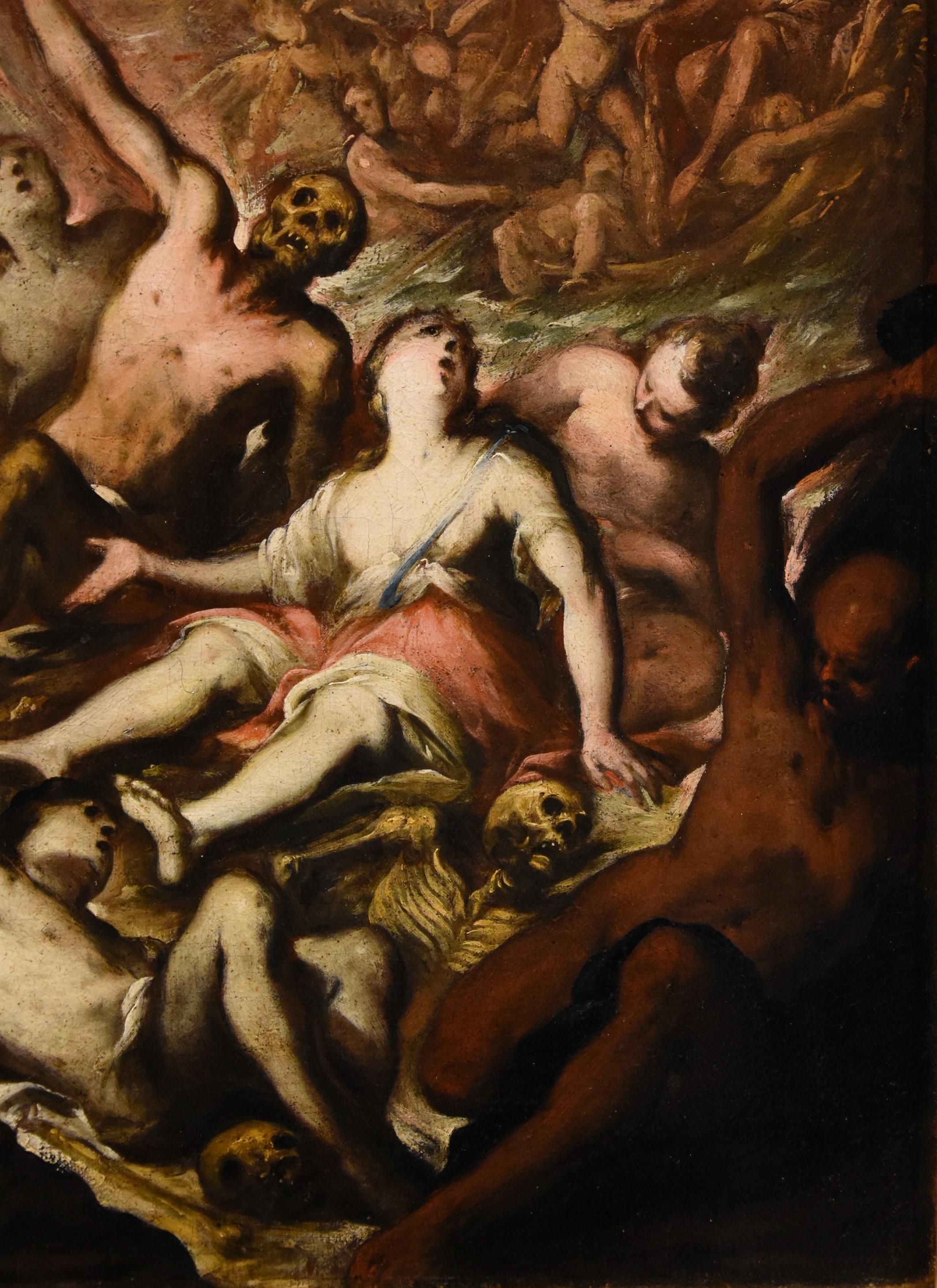 Last Judgement Resurrection Castello Paint Oil on canvas Old master 17th Century 9