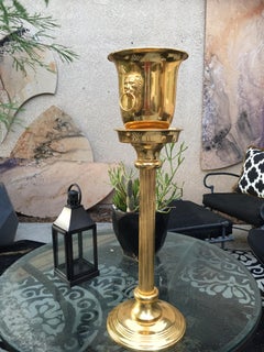 Valerio Hollywood Regency Style 24-Karat Gold Plated Ice Bucket and Stand