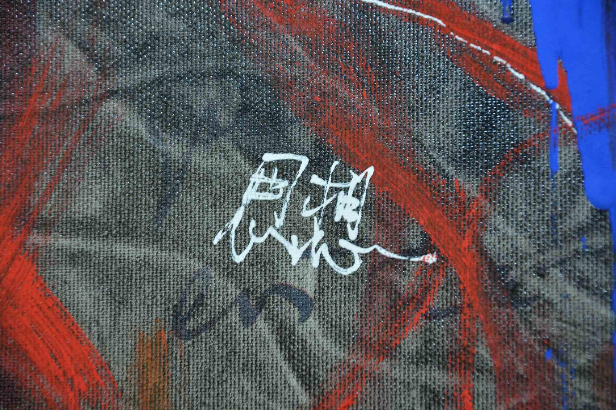 Composition - Mixed media on canvas by Valerio Romagnoli - 2000s For Sale 5
