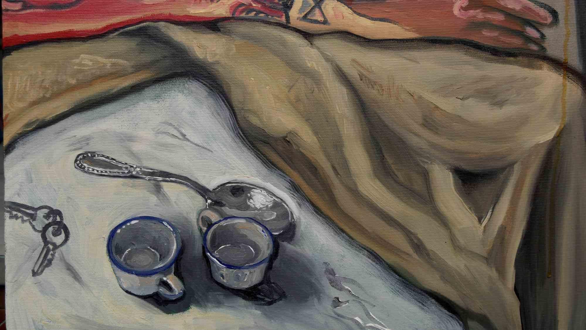Self Series : Intro-inspection - Peinture à l'huile de Valeriya Shebelnichenko - 2022 en vente 1