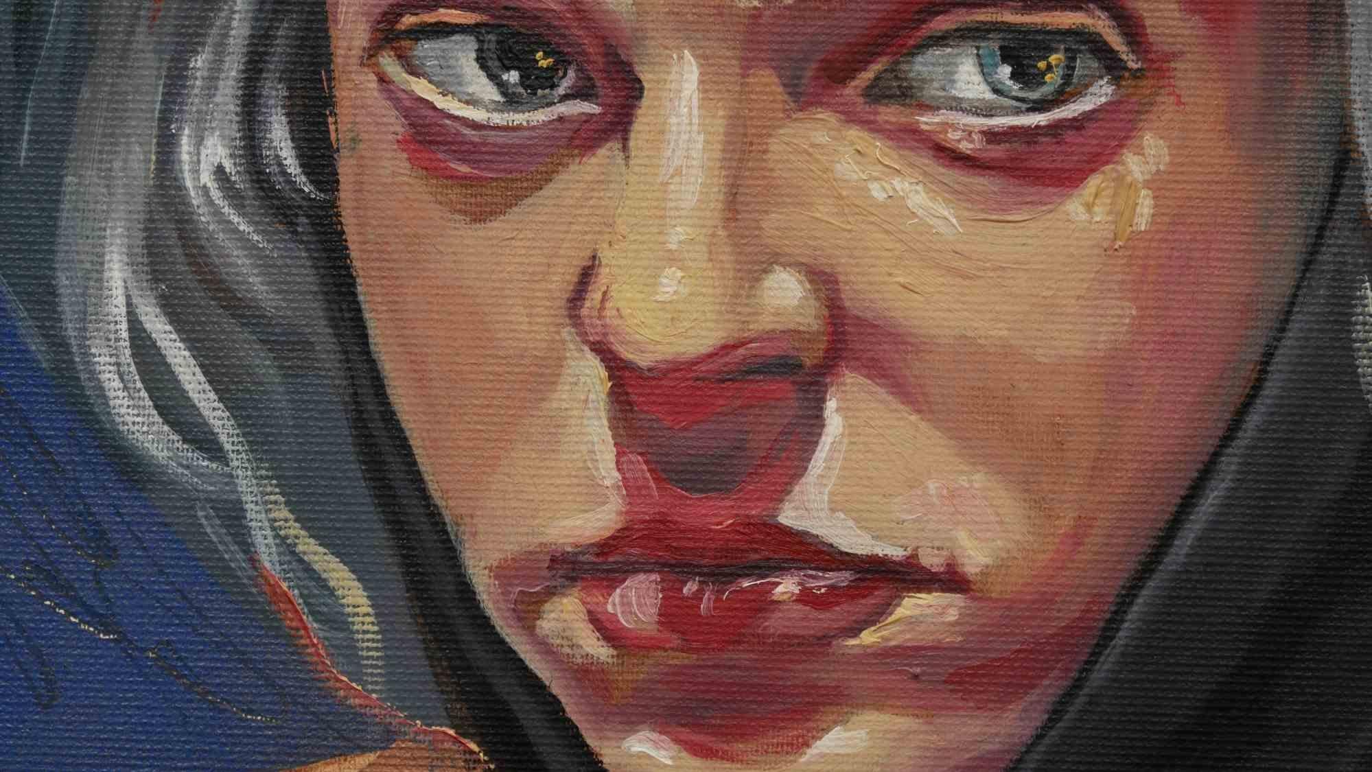 Self Series : Intro-inspection - Peinture à l'huile de Valeriya Shebelnichenko - 2022 en vente 2