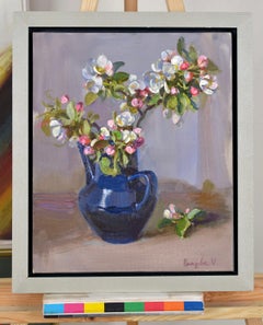 Apple blossoms. 2025. Canvas, cardboard, oil. 30x25 cm
