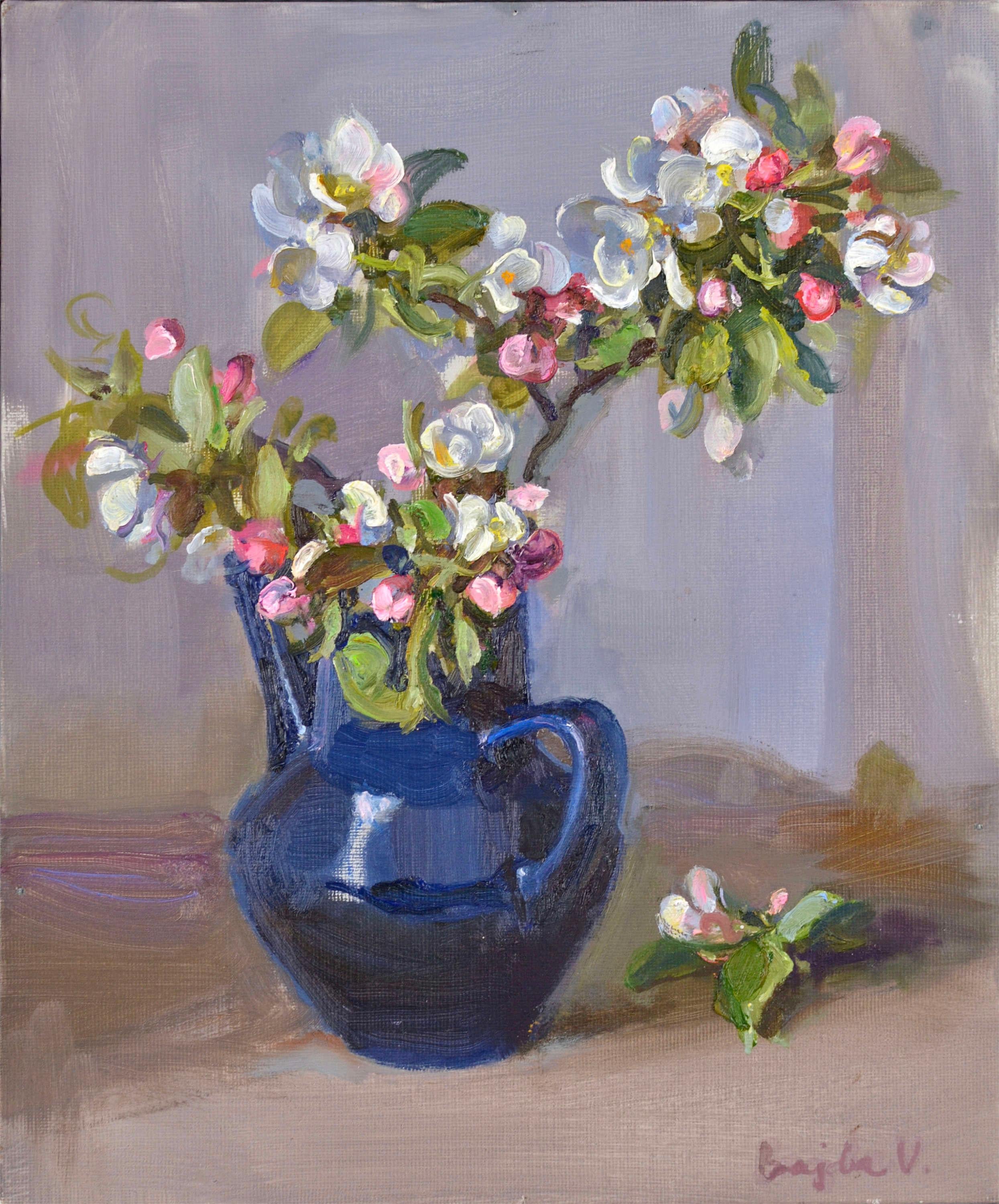 Apfelblüten. 2025. Leinwand, Karton, Öl. 30 × 25 cm