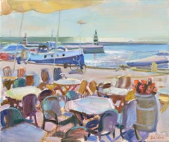 Cafe, Nida. 2013. Canvas, oil. 50x60 cm. Signed.