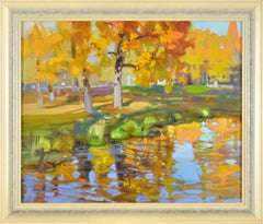 Cesvaine, Herbst. Leinwand, Öl. 50 × 60 cm. Unterschrieben.