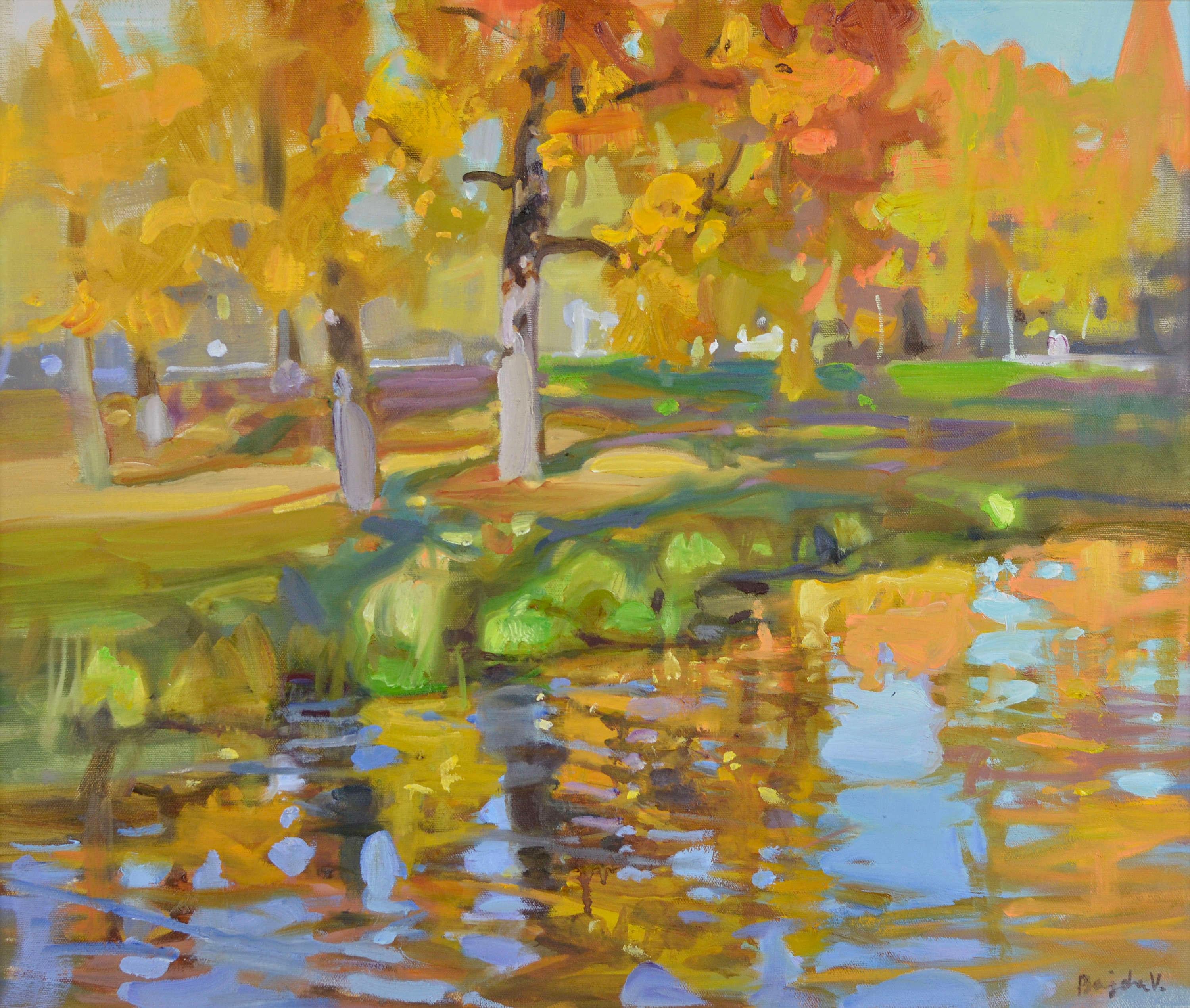 Cesvaine, Herbst. Leinwand, Öl. 50 × 60 cm. Unterschrieben.