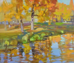 Cesvaine, Herbst. Leinwand, Öl. 50 × 60 cm. Unterschrieben.