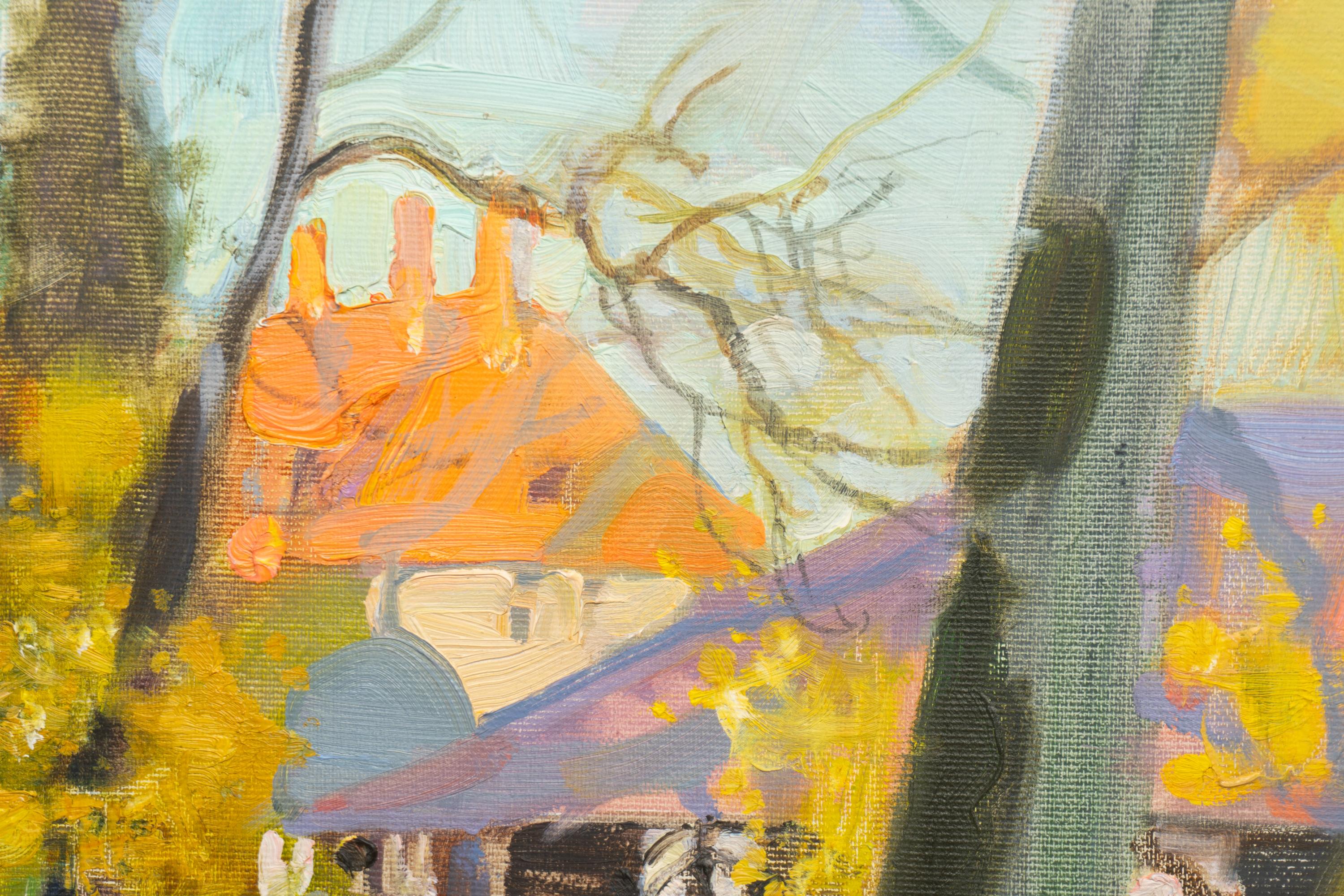 Cesvaine, evening - Painting by Valery Bayda 