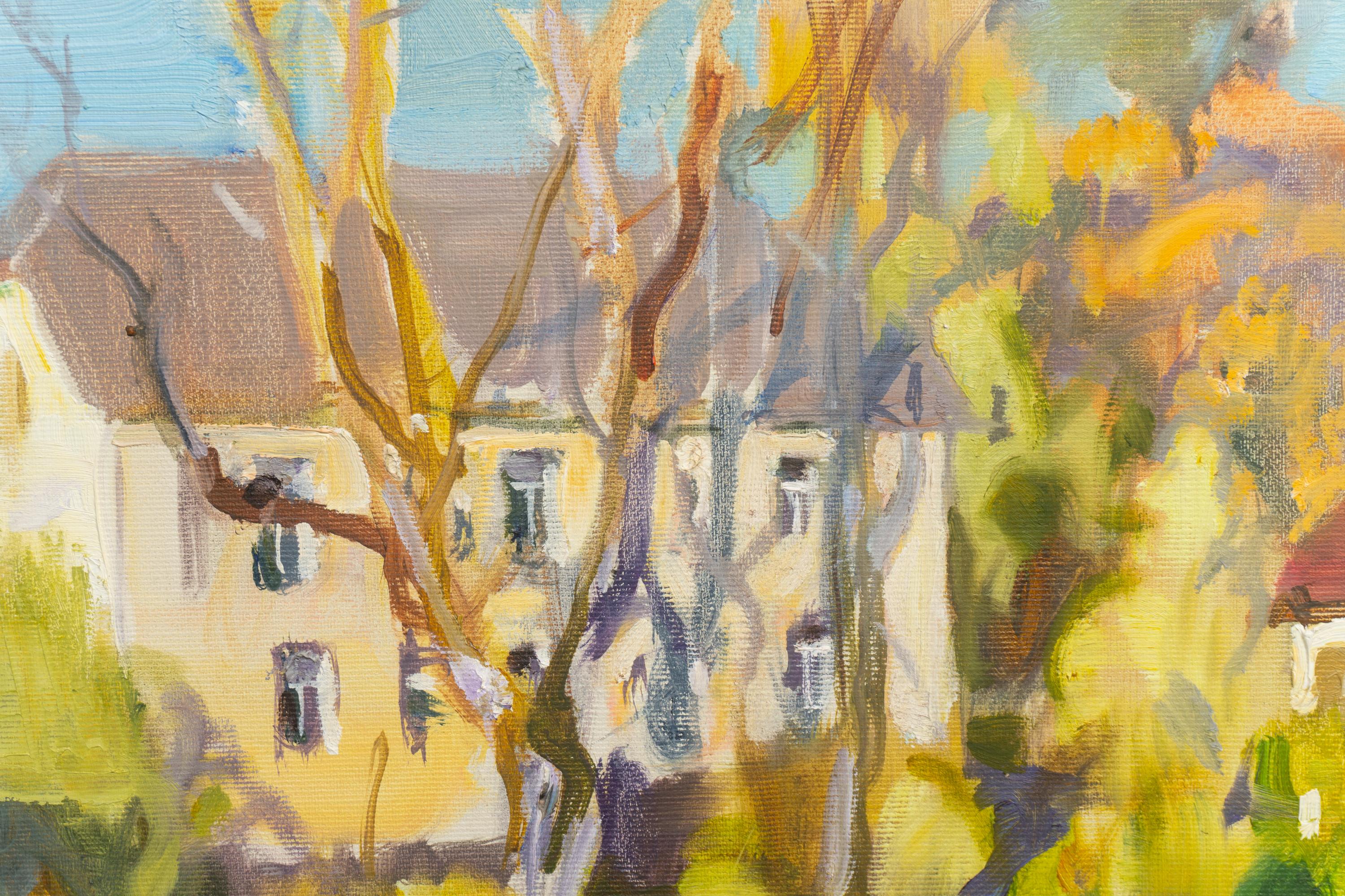 Cesvaine - Brown Landscape Painting by Valery Bayda 