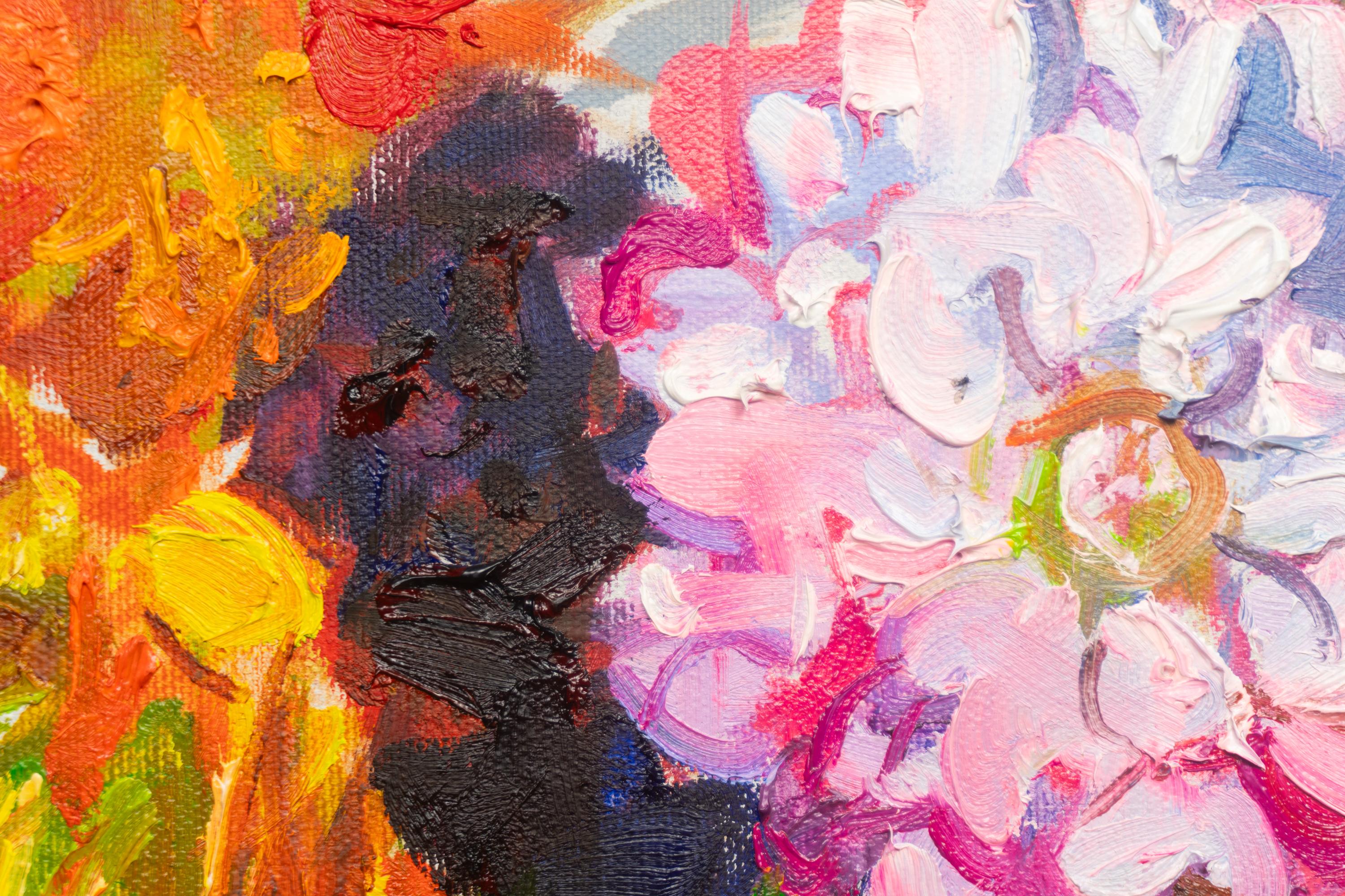 Dahlien (Impressionismus), Painting, von Valery Bayda 