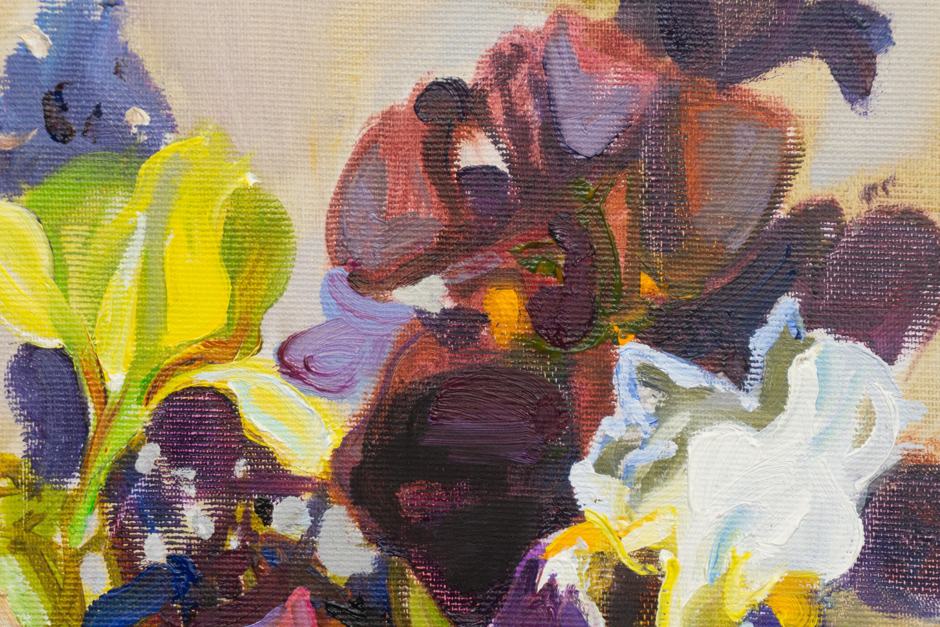Iris - Impressionnisme Painting par Valery Bayda 