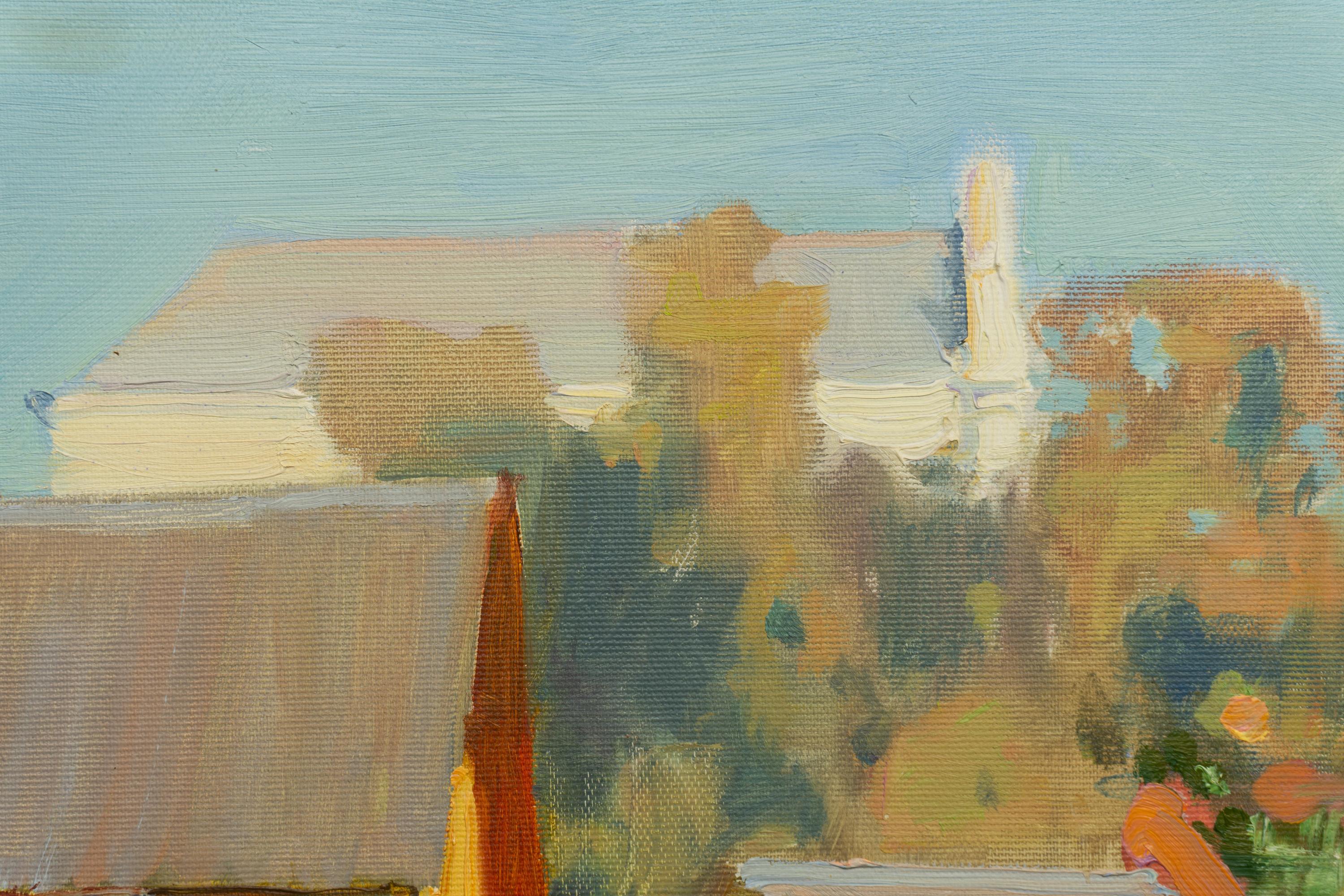 Kraslava, Abend. (Braun), Landscape Painting, von Valery Bayda 