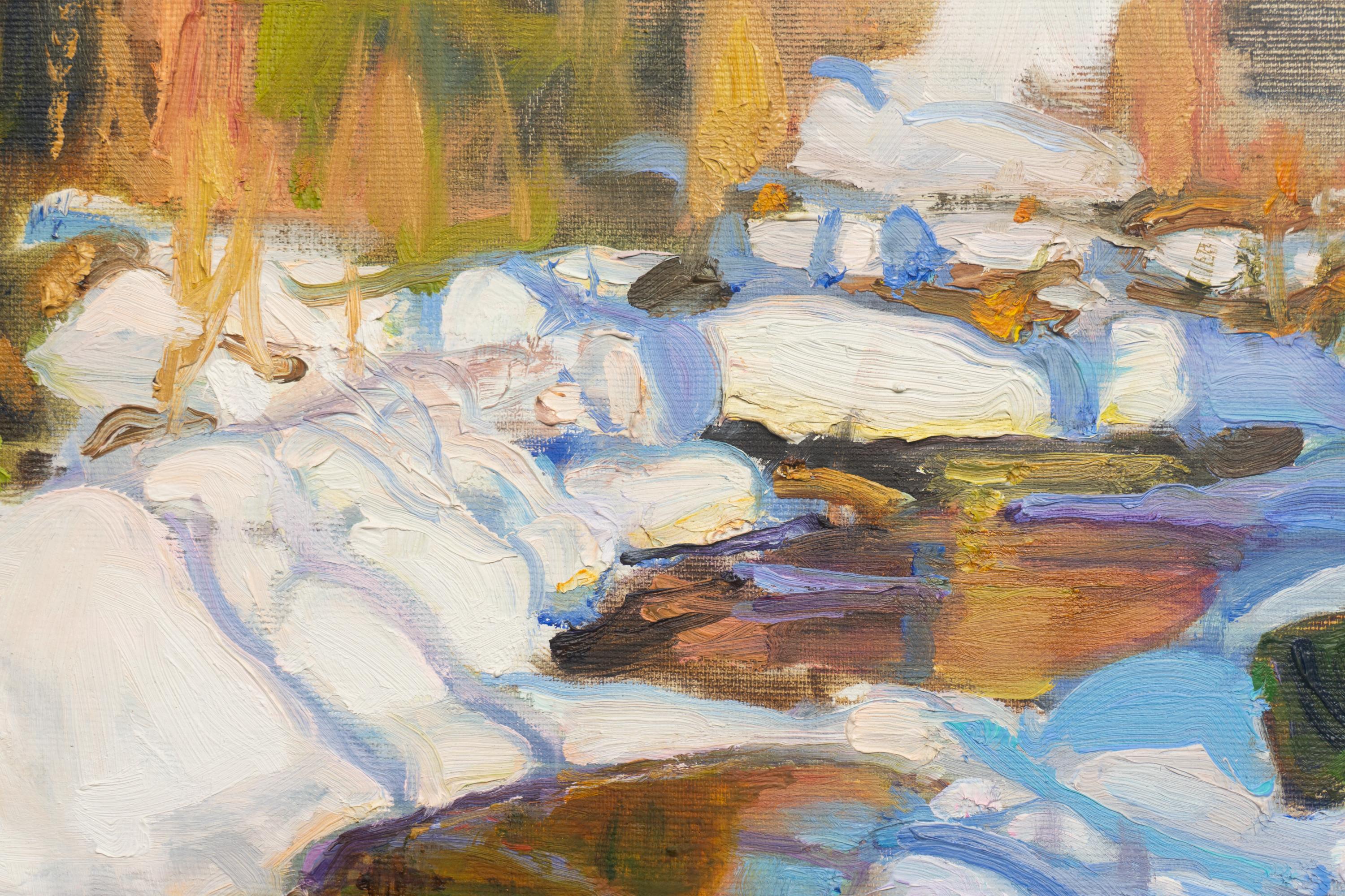 March, thaw - Impressionist Painting by Valery Bayda 